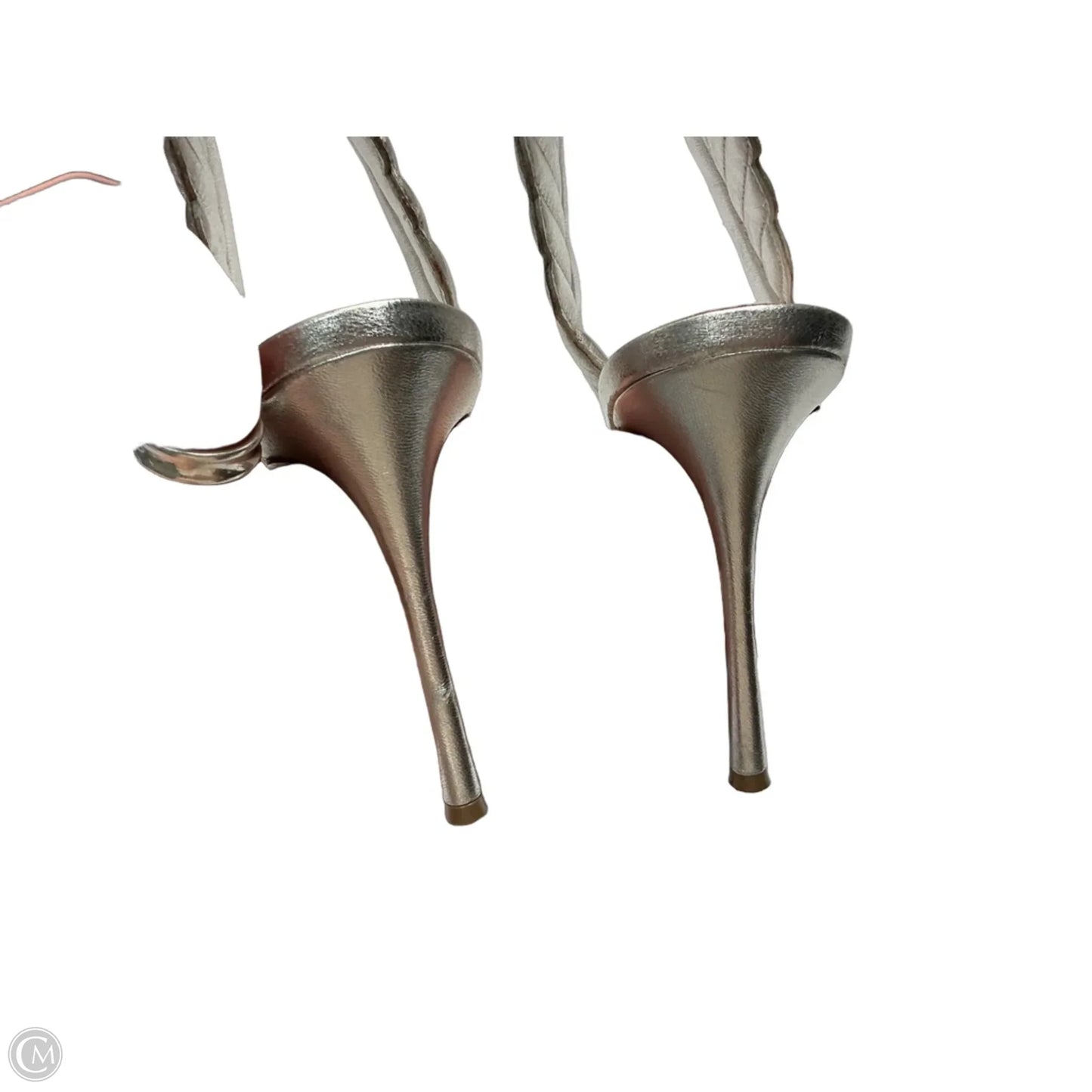 Shoes Luxury Designer By Christian Louboutin In Silver, Size: 9