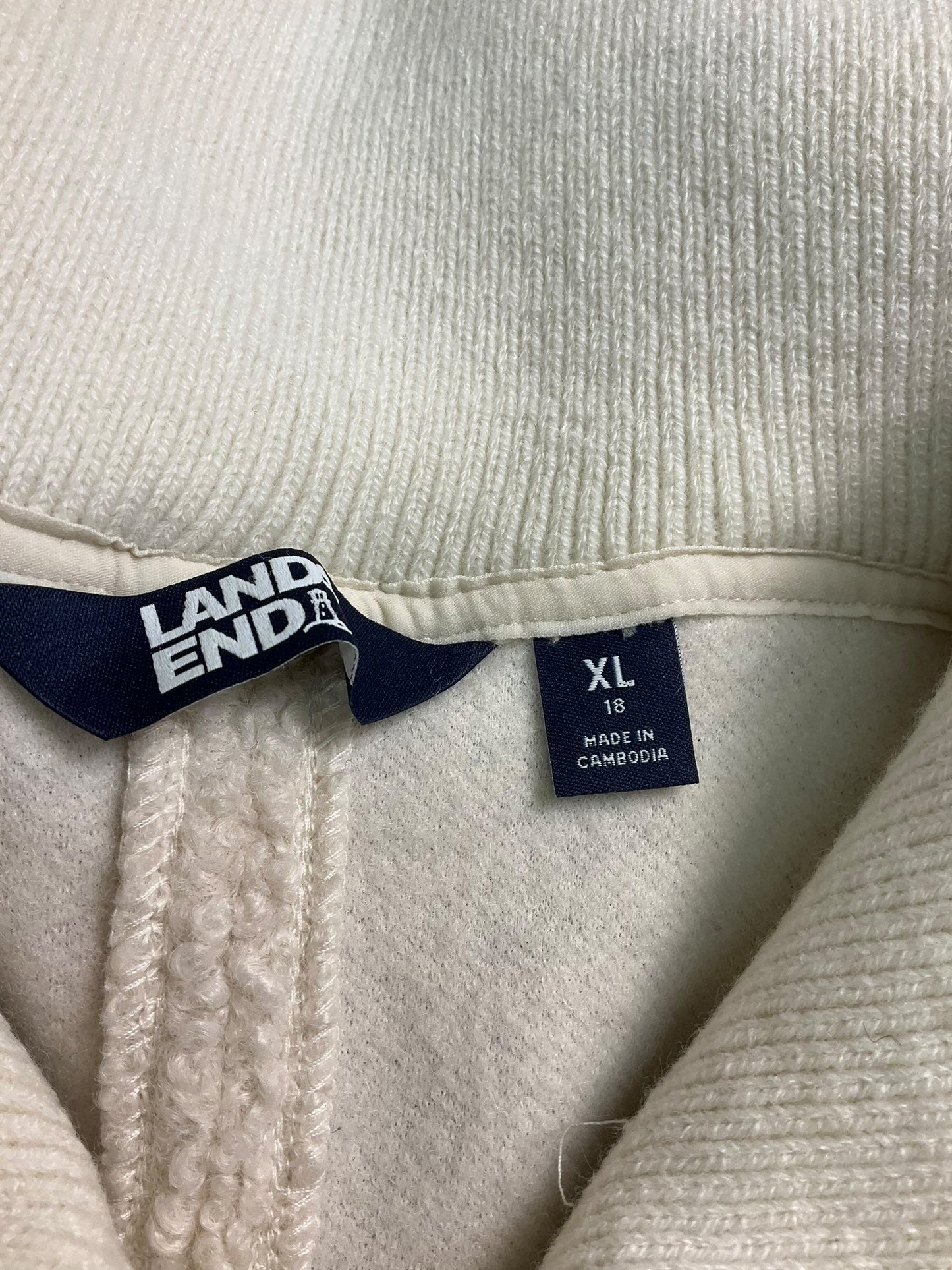 Athletic Fleece By Lands End In Cream, Size: Xl