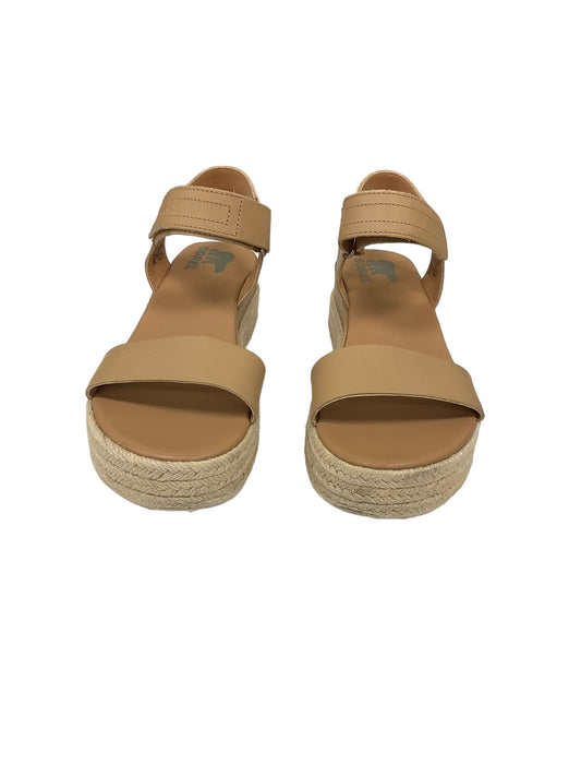 Sandals Heels Wedge By Sorel In Tan, Size: 8