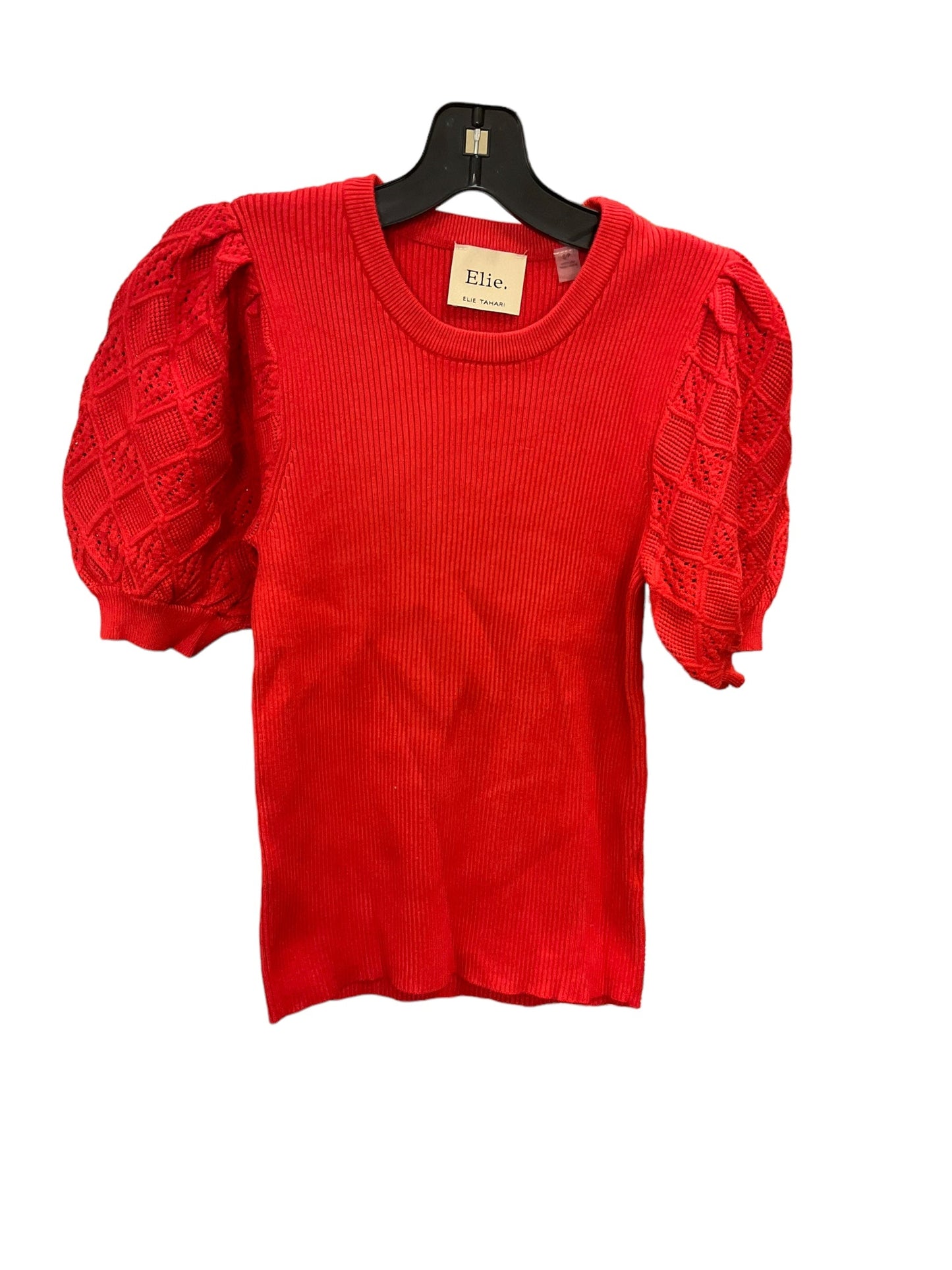 Top Short Sleeve Designer By Elie Tahari In Red, Size: S