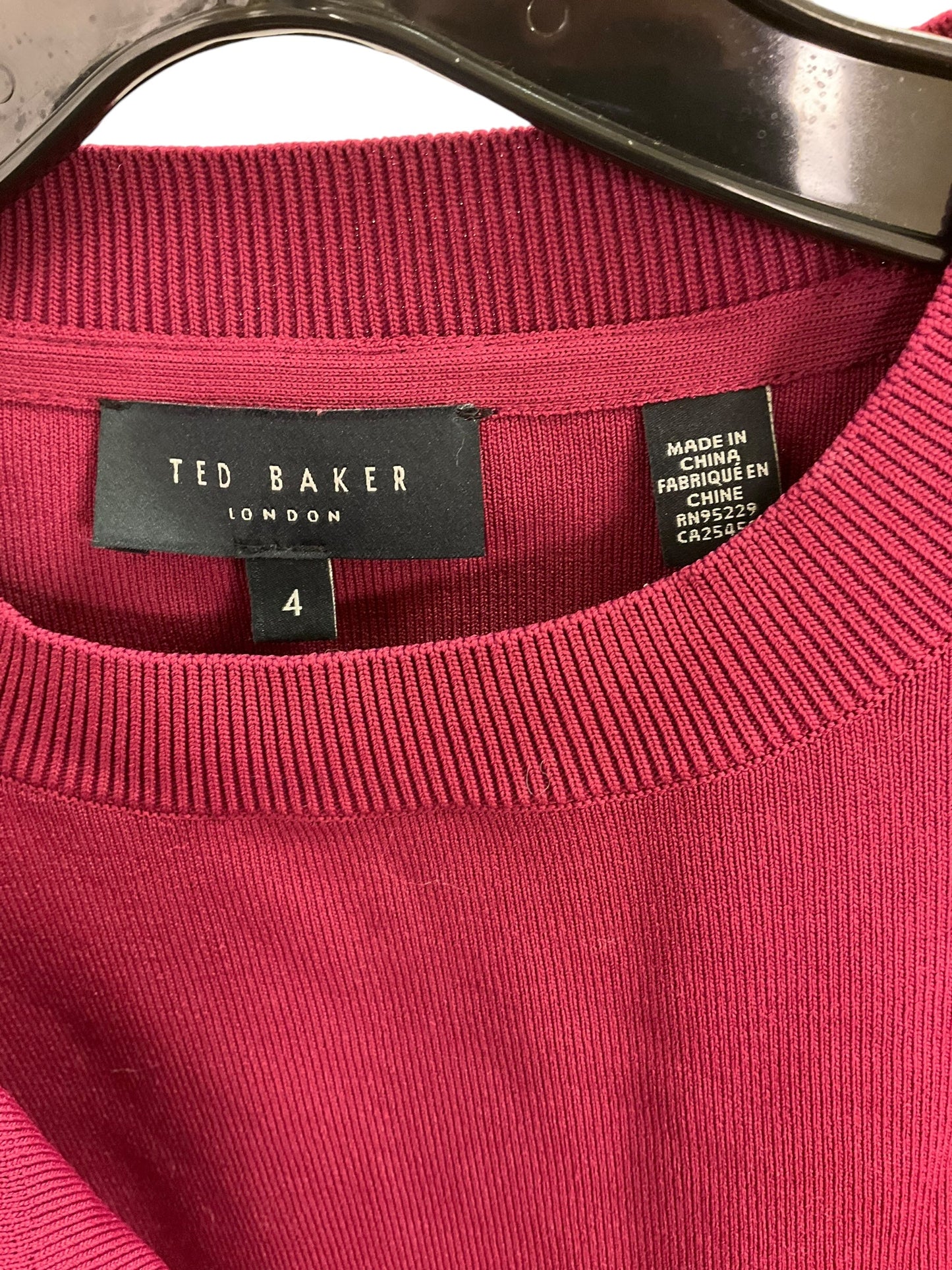 Top Long Sleeve By Ted Baker In Red, Size: L