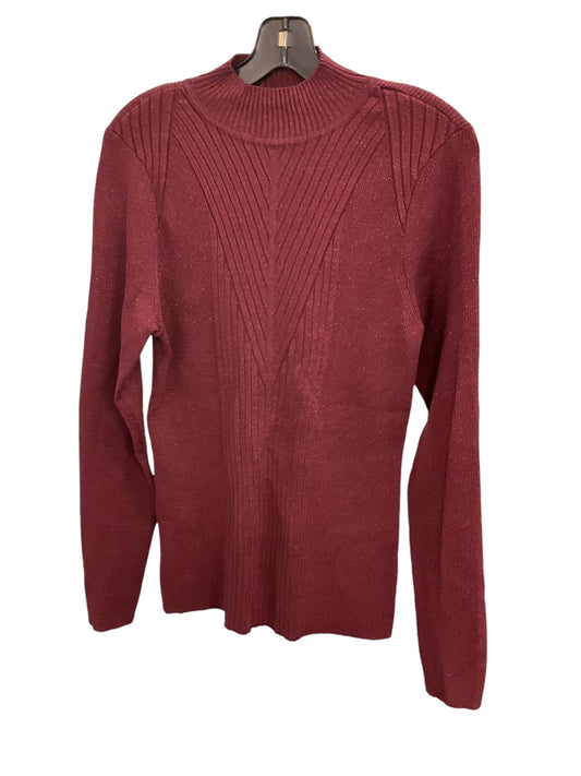 Top Long Sleeve By Inc In Maroon, Size: Xl