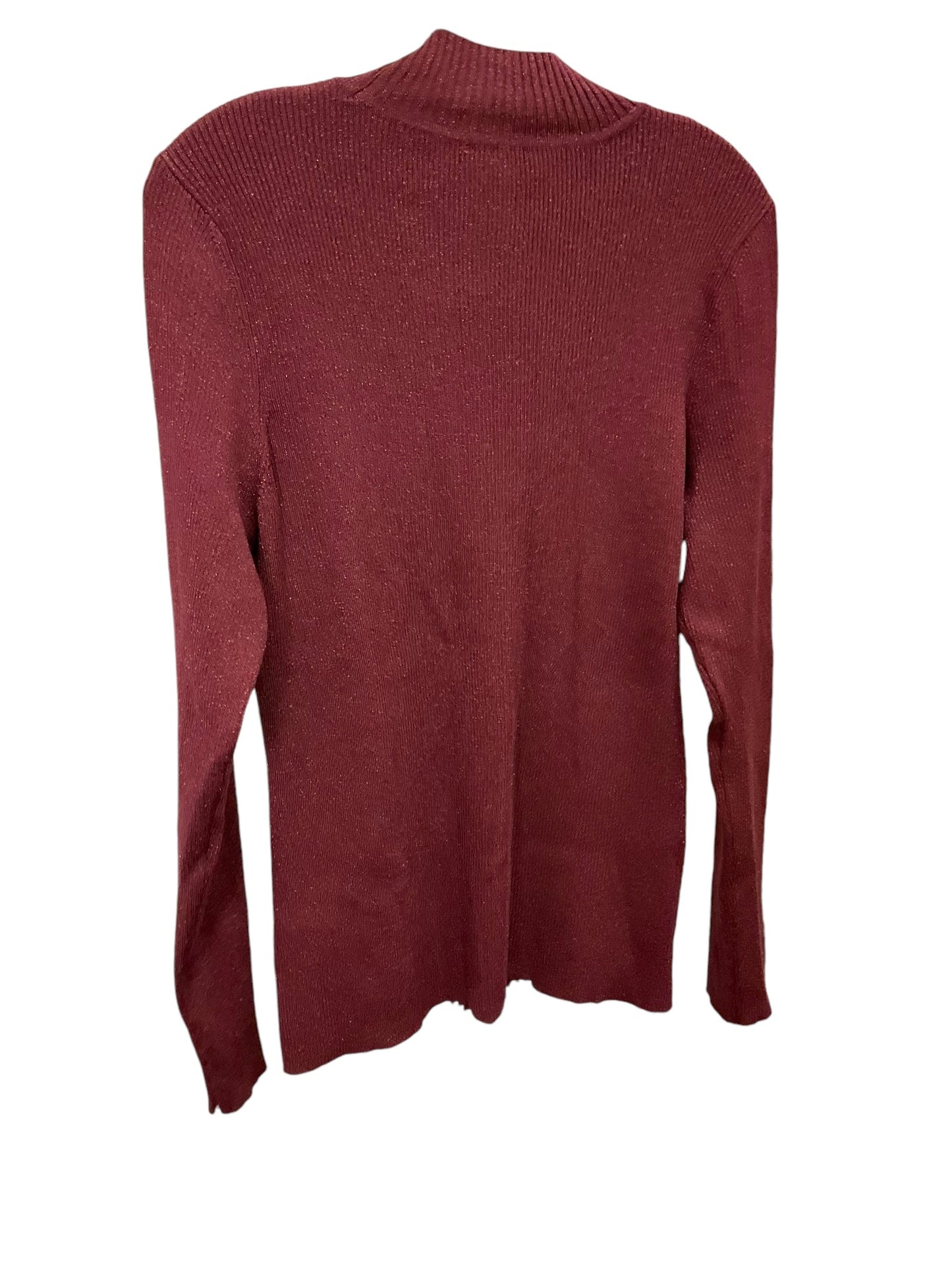 Top Long Sleeve By Inc In Maroon, Size: Xl