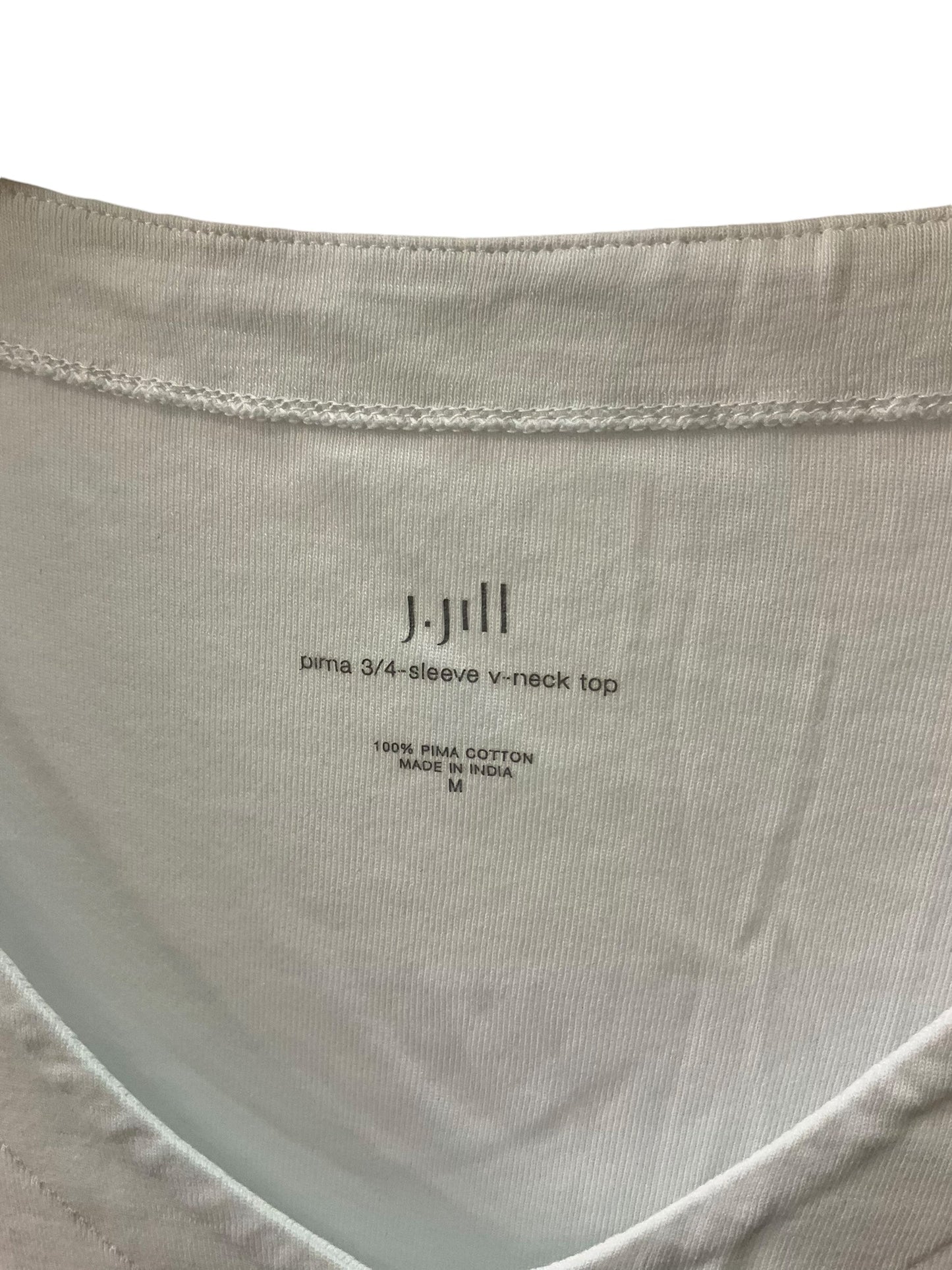 Top Long Sleeve Basic By J Jill In White, Size: M