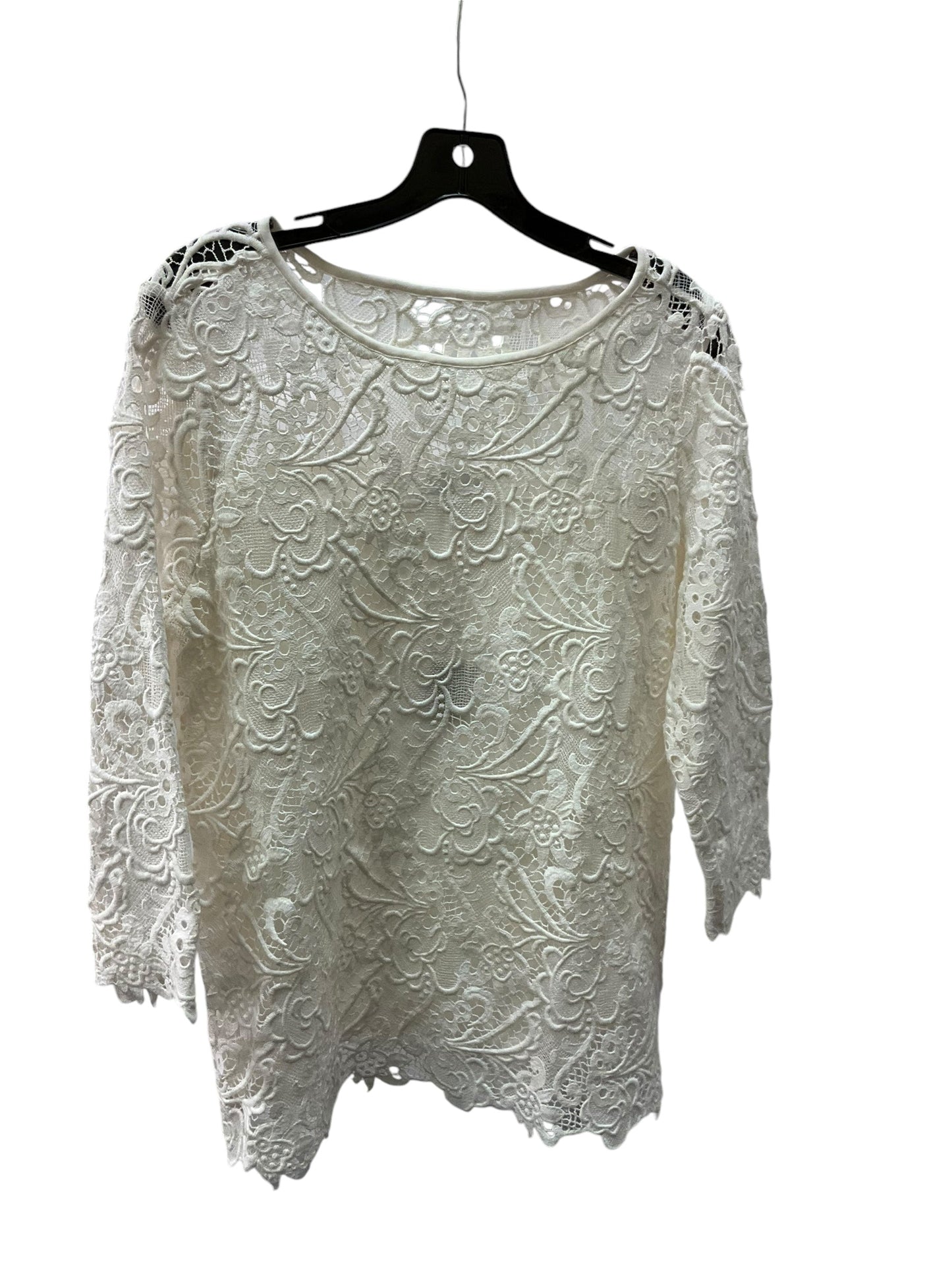 Top Long Sleeve By J Jill In Cream, Size: M