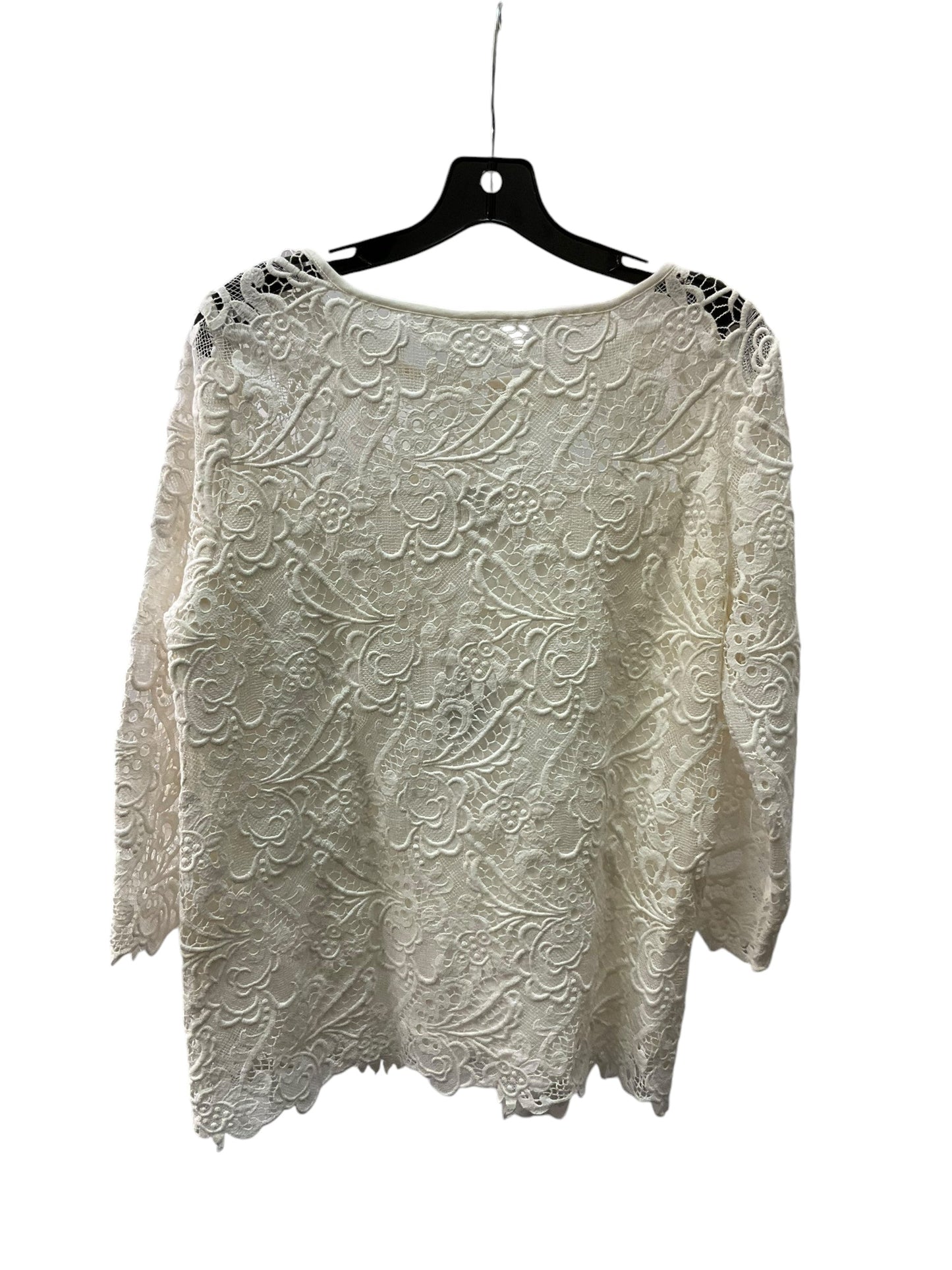 Top Long Sleeve By J Jill In Cream, Size: M