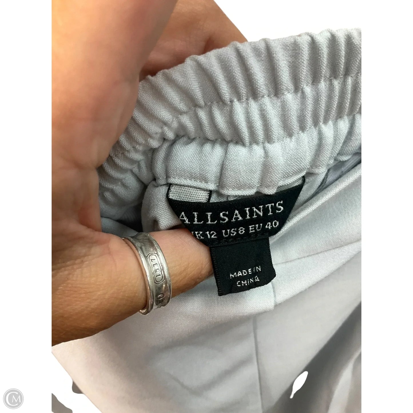 Pants Designer By All Saints In Grey, Size: 8