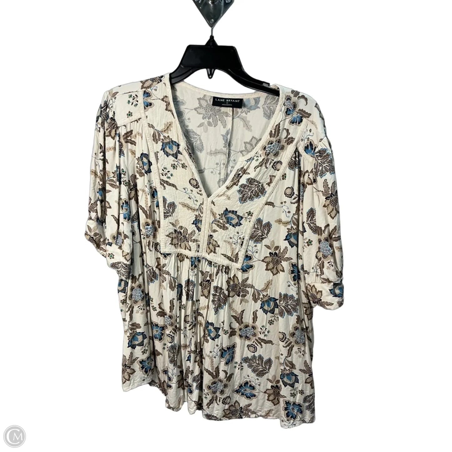 Top Short Sleeve By Lane Bryant In Beige, Size: 22