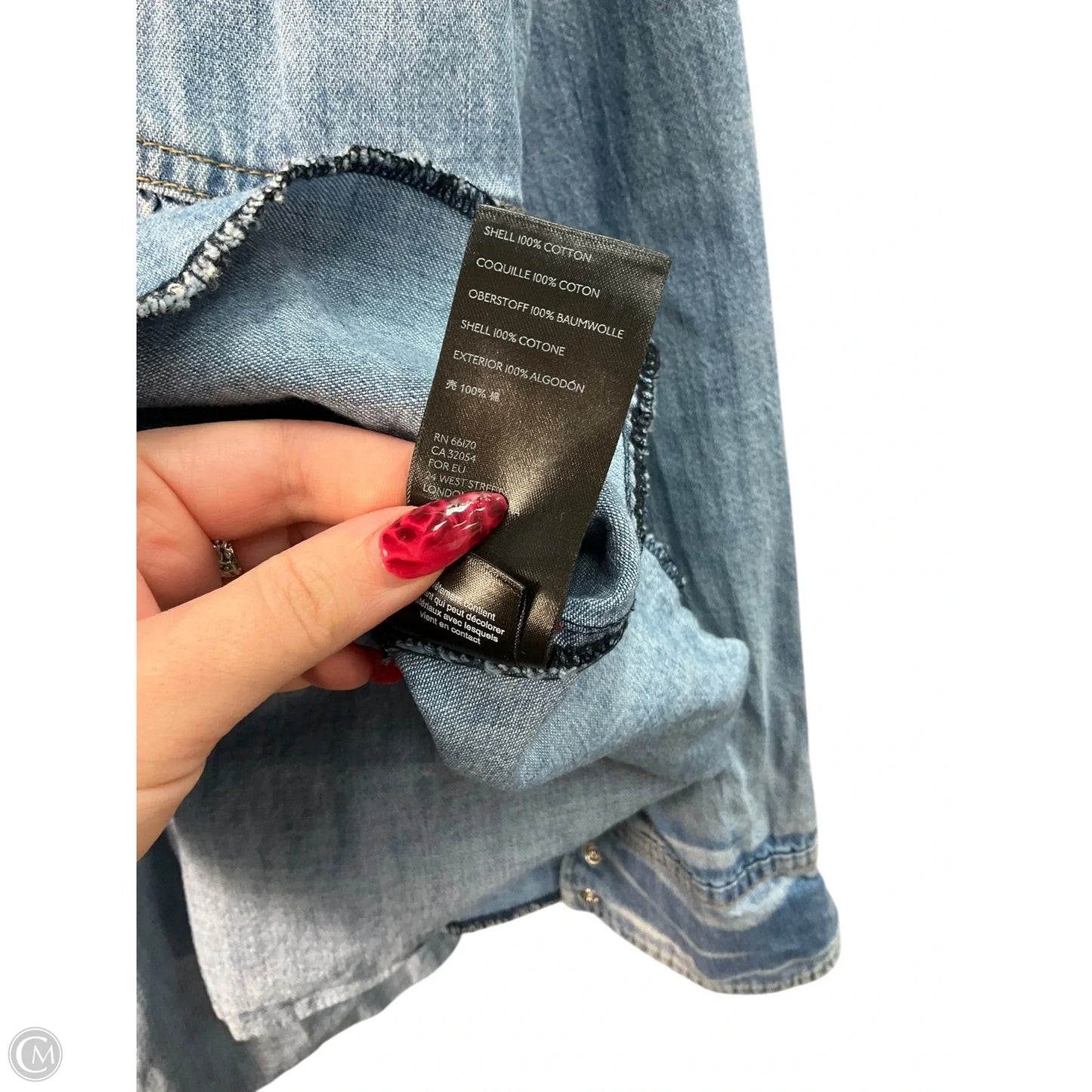 Top Long Sleeve By We The Free In Blue Denim, Size: Xs