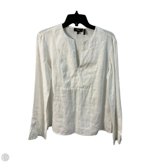 Top Long Sleeve By Theory In White, Size: S