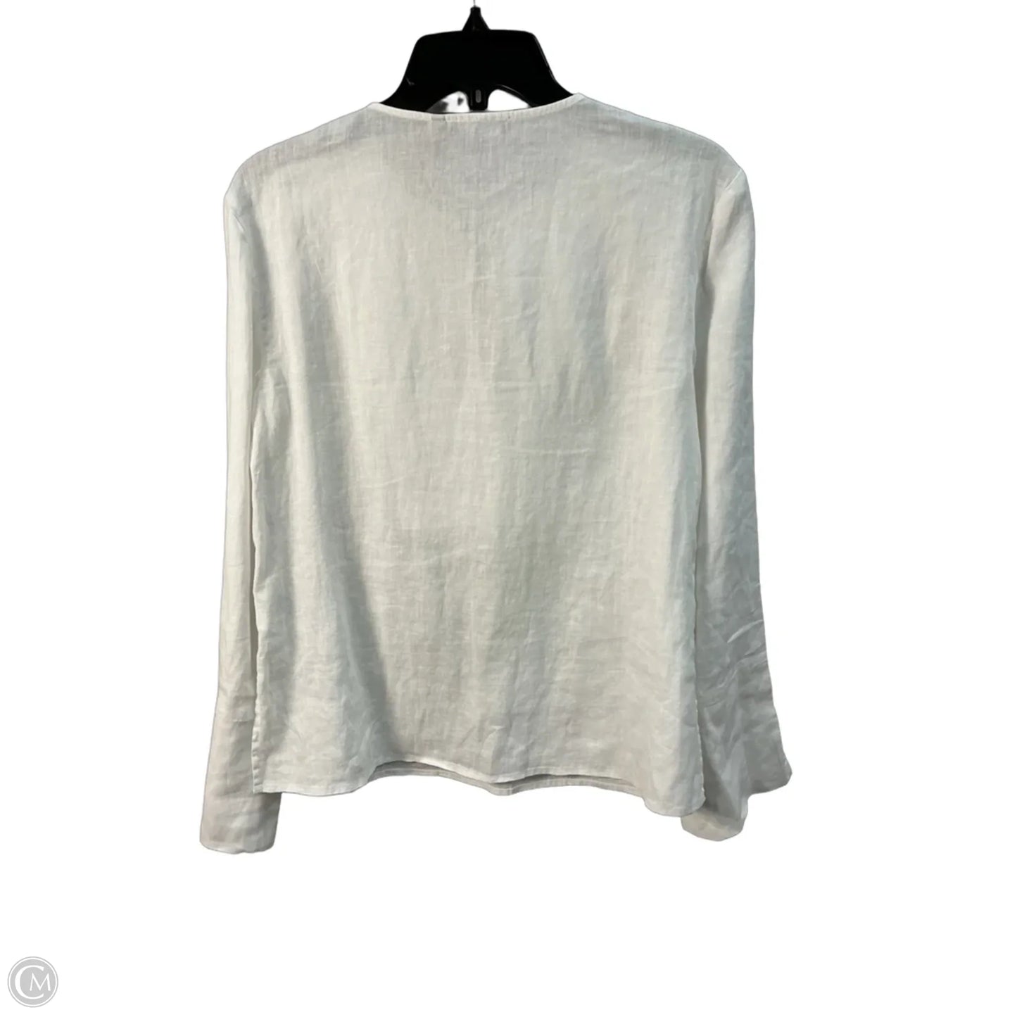 Top Long Sleeve By Theory In White, Size: S