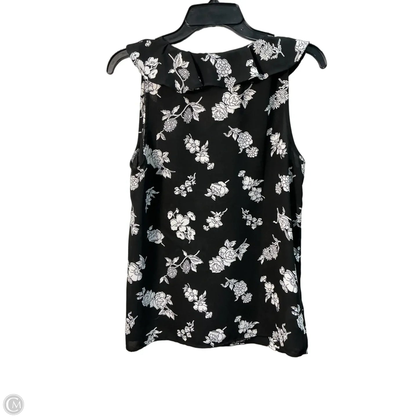 Top Sleeveless By Loft In Black & White, Size: S
