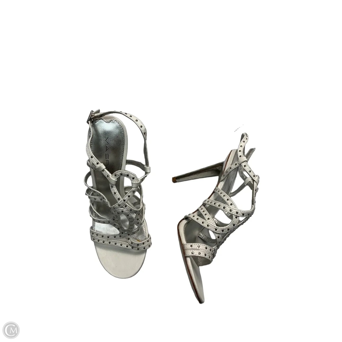 Sandals Heels Stiletto By Via Spiga In White, Size: 6