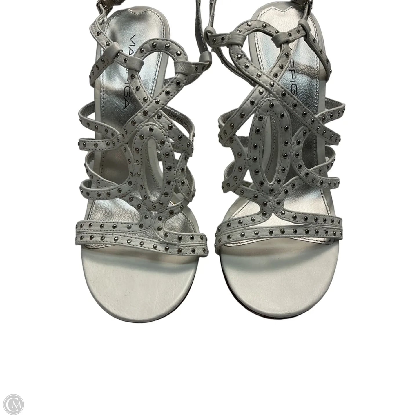 Sandals Heels Stiletto By Via Spiga In White, Size: 6