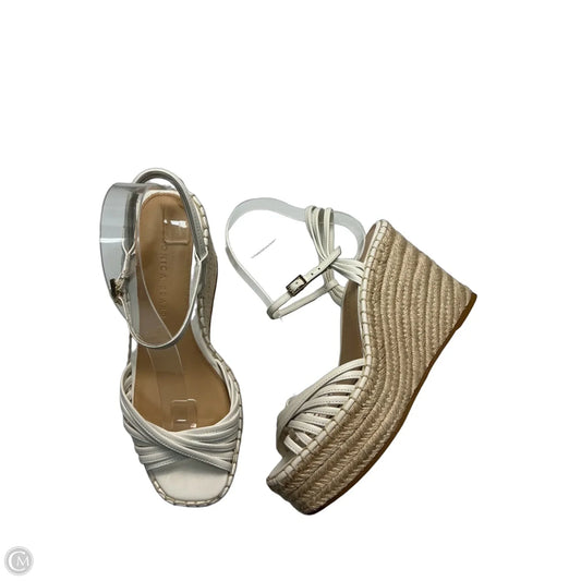 Sandals Heels Wedge By Veronica Beard In White, Size: 7