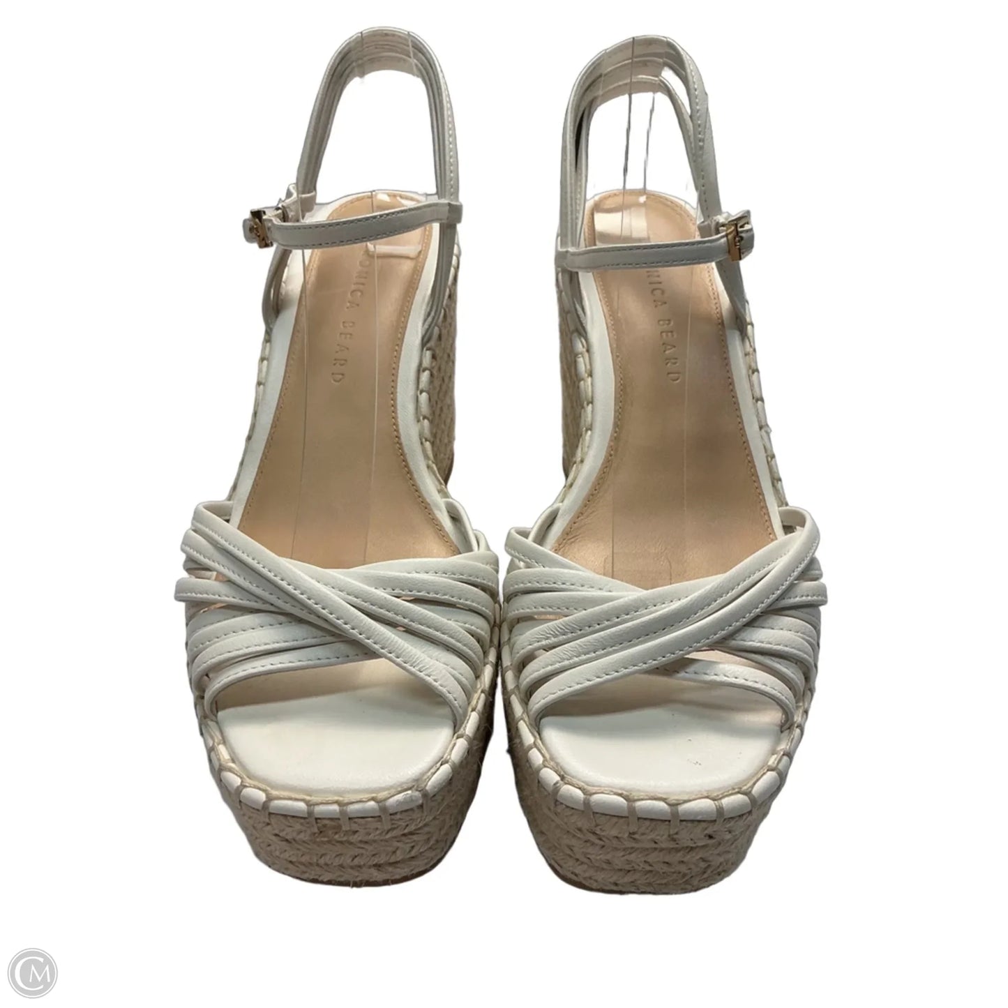 Sandals Heels Wedge By Veronica Beard In White, Size: 7