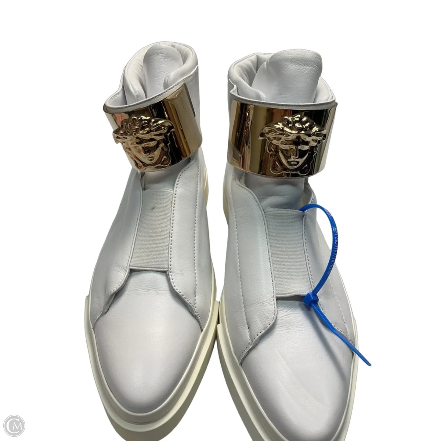 Shoes Luxury Designer By Versace In White, Size: 10