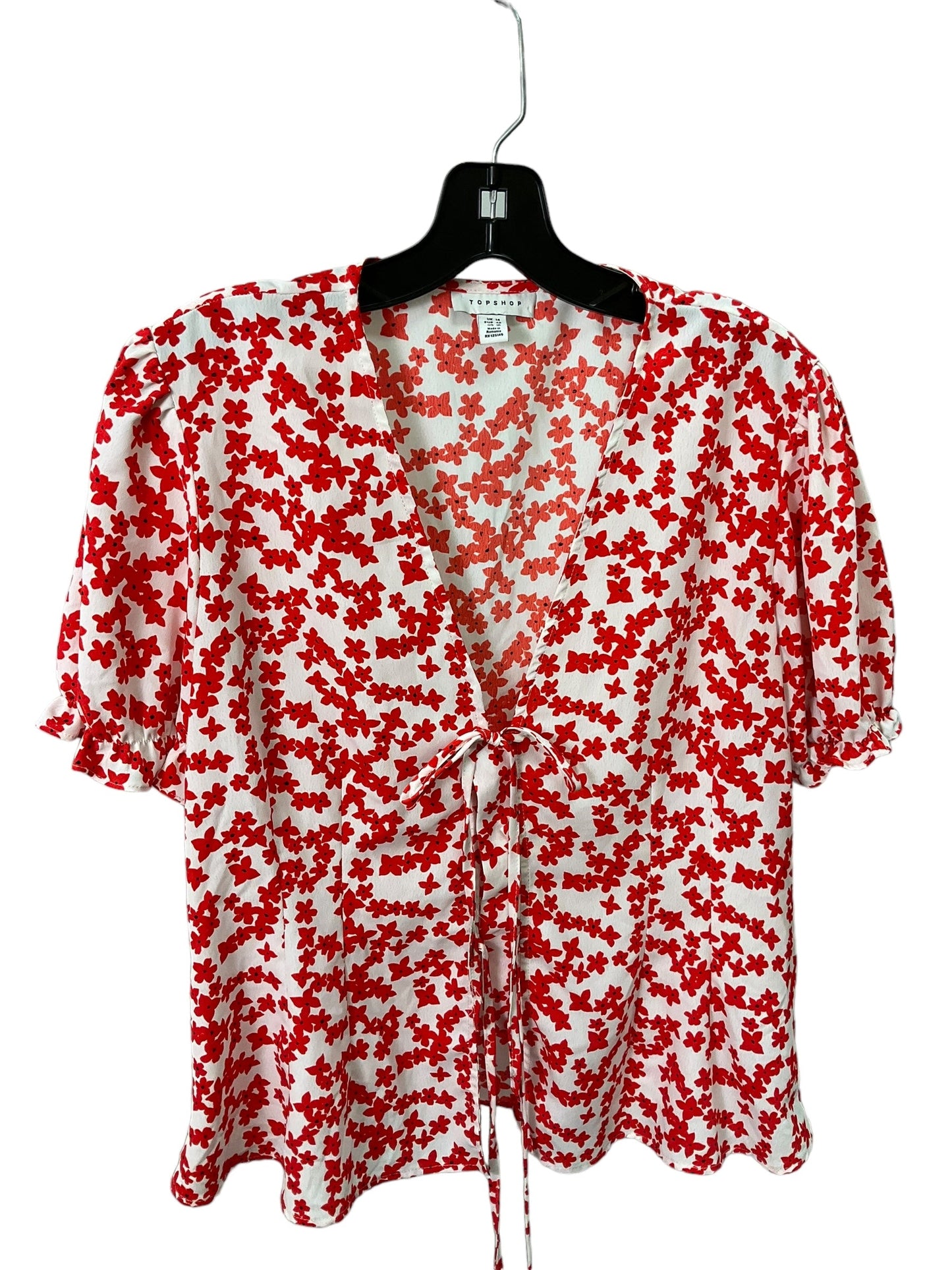 Top Short Sleeve By Top Shop In Floral, Size: M