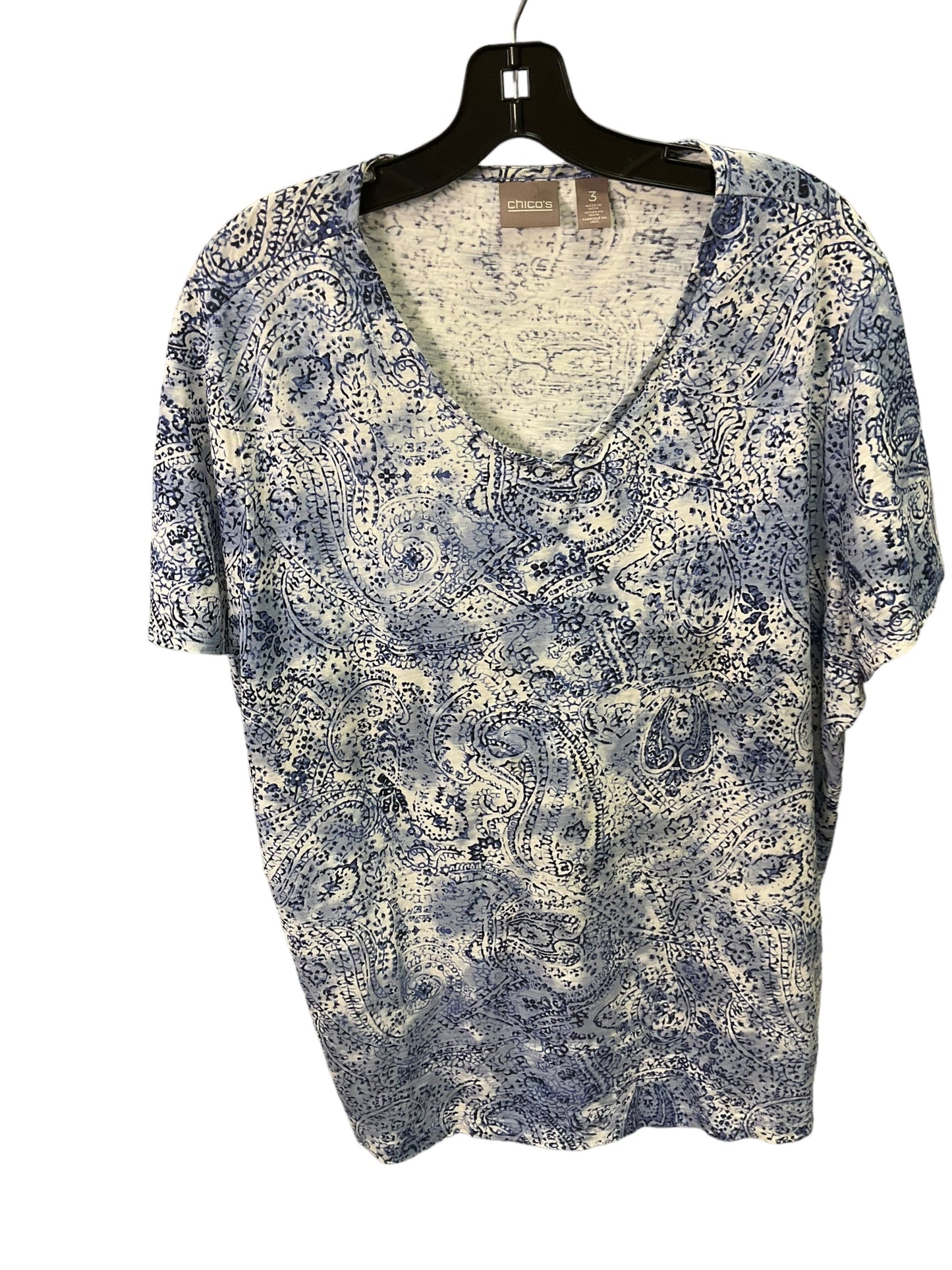 Top Short Sleeve By Chicos In Blue, Size: L