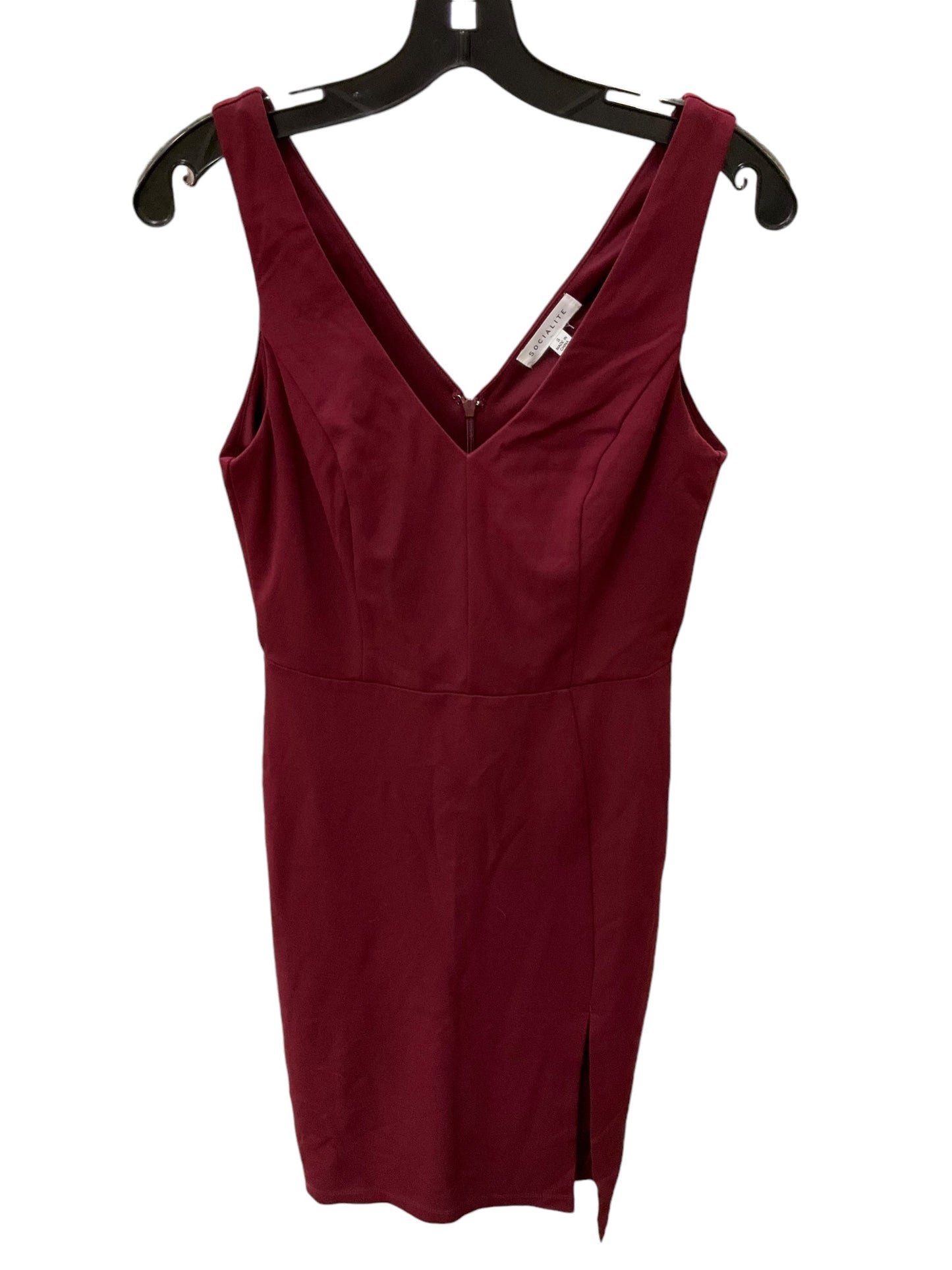 Dress Party Midi By Socialite In Maroon, Size: S