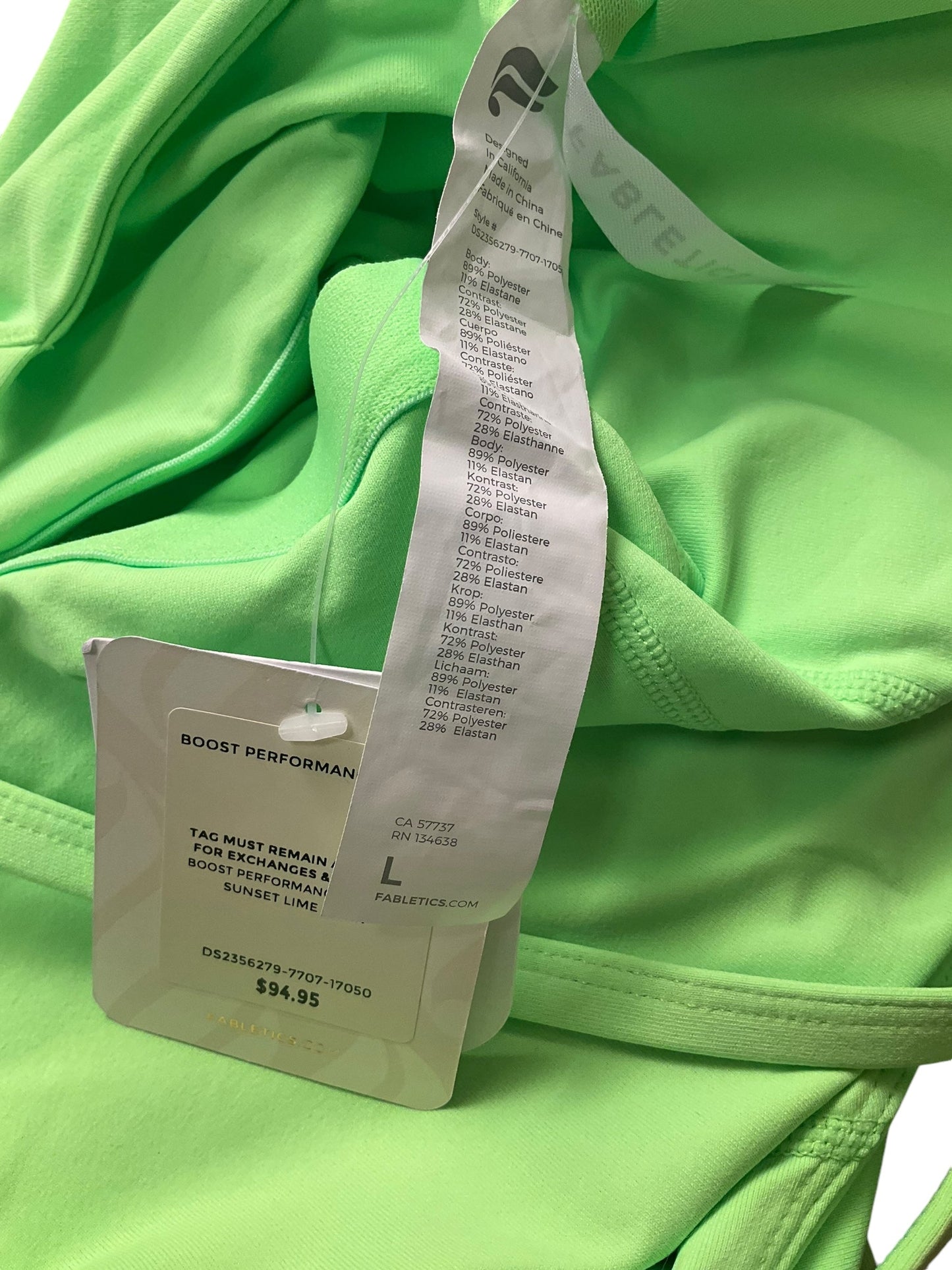 Athletic Dress By Fabletics In Neon, Size: L