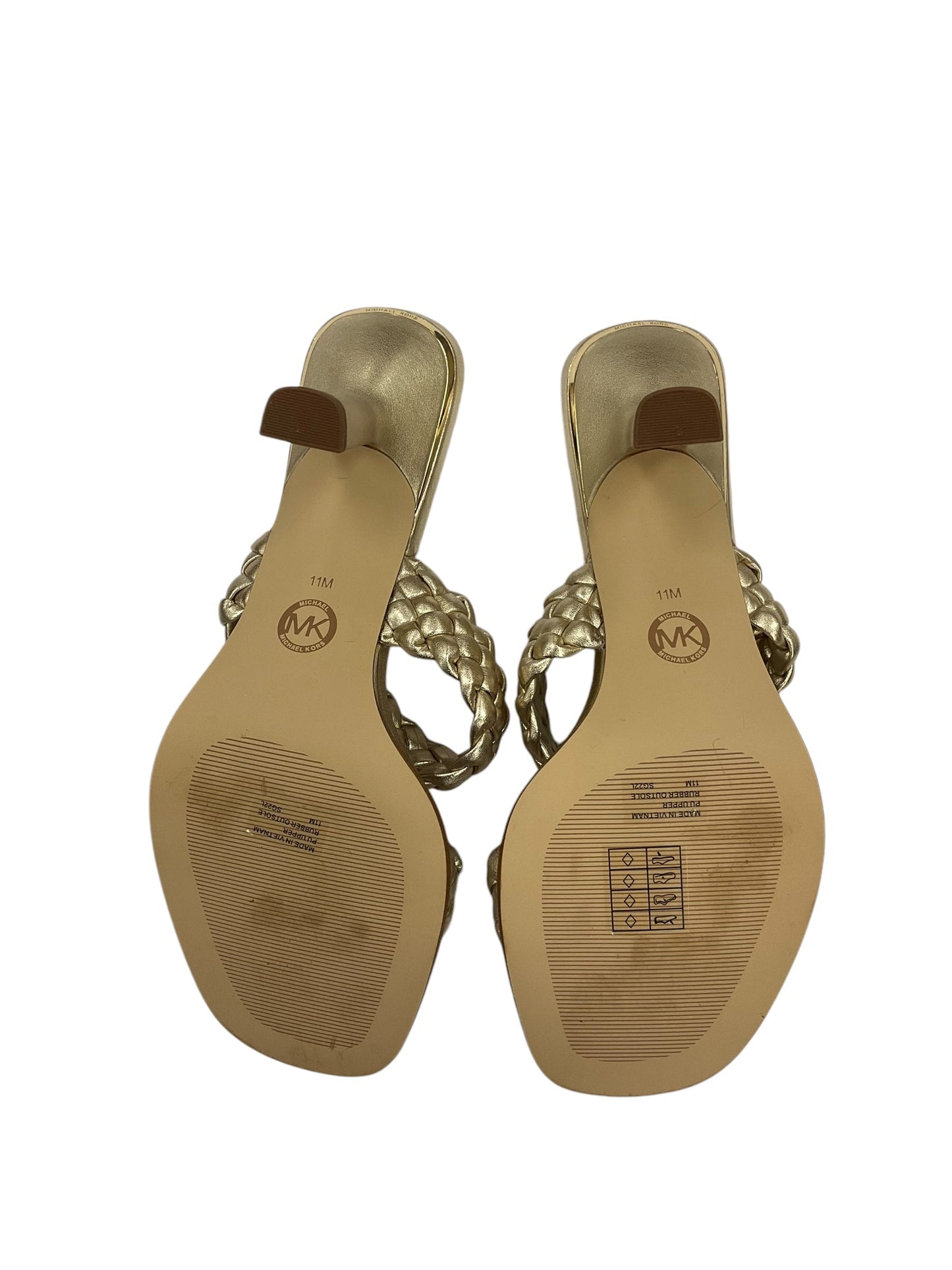 Sandals Designer By Michael By Michael Kors In Gold, Size: 11