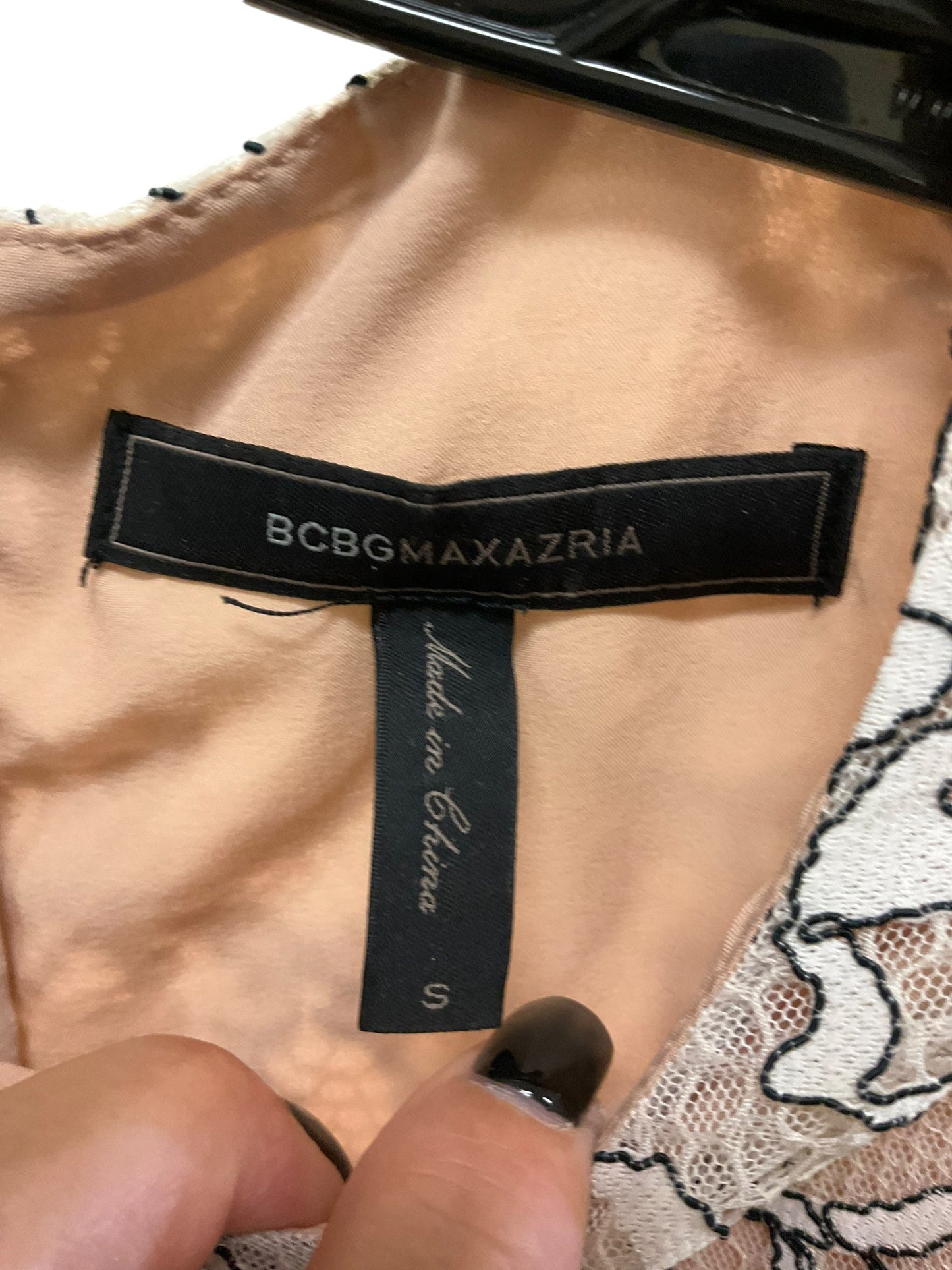 Top Long Sleeve By Bcbgmaxazria In Cream, Size: S