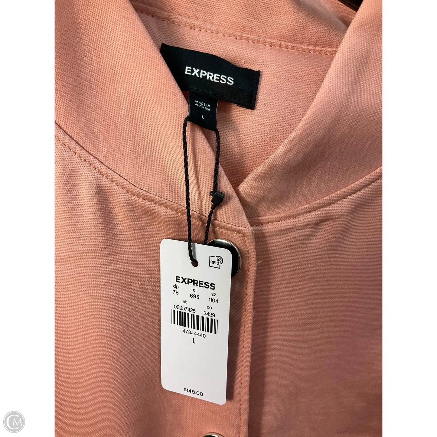 Jacket Shirt By Express In Coral, Size: L