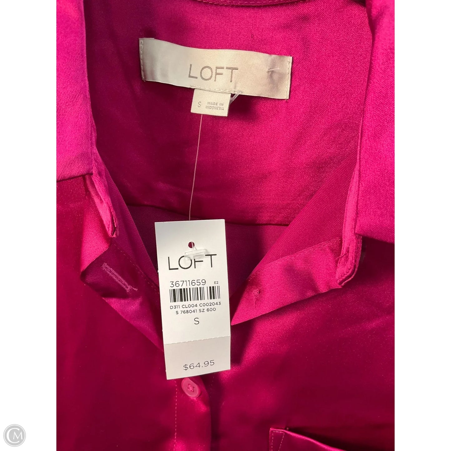 Top Short Sleeve By Loft In Pink, Size: S