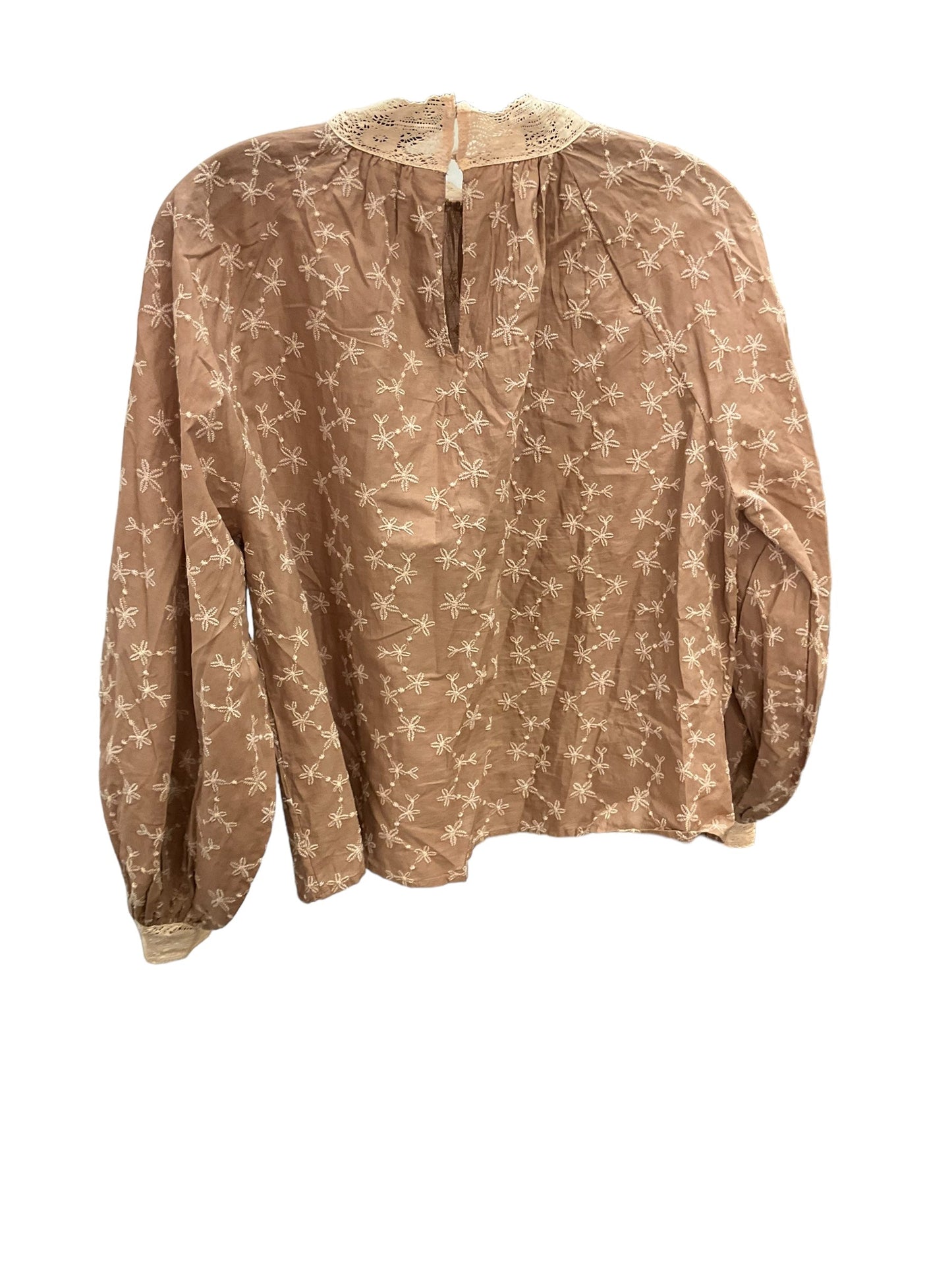 Top Long Sleeve By Zara In Brown, Size: Xs