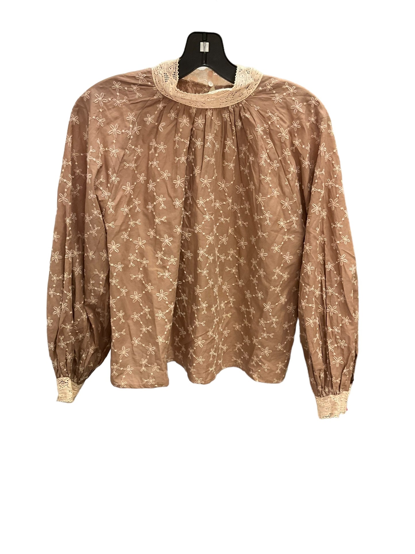 Top Long Sleeve By Zara In Brown, Size: Xs