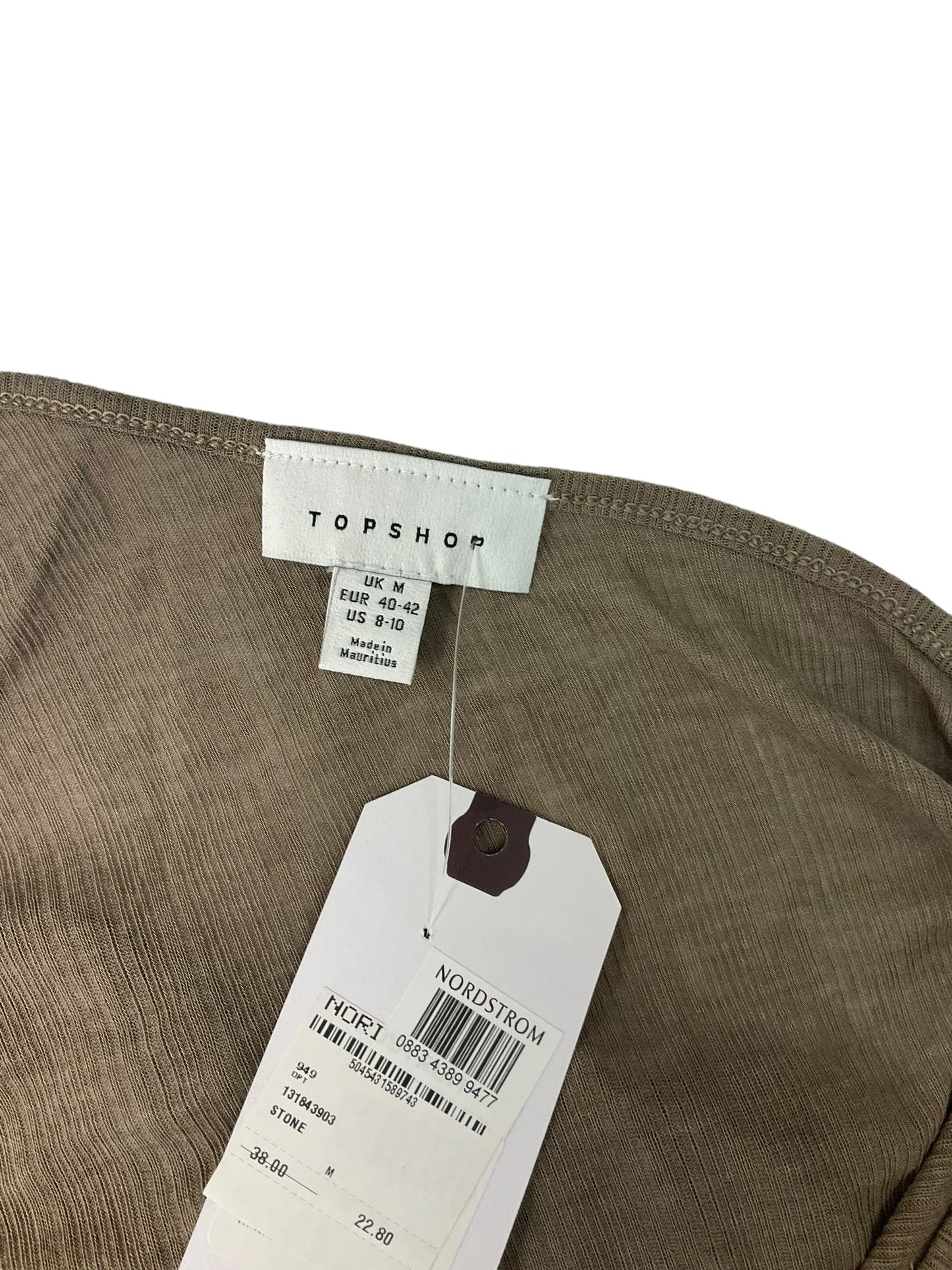 Top Long Sleeve By Topshop In Brown, Size: M