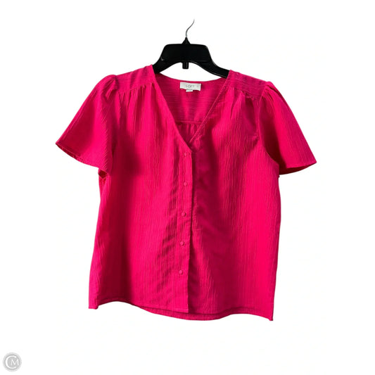 Top Short Sleeve By Loft In Pink, Size: S