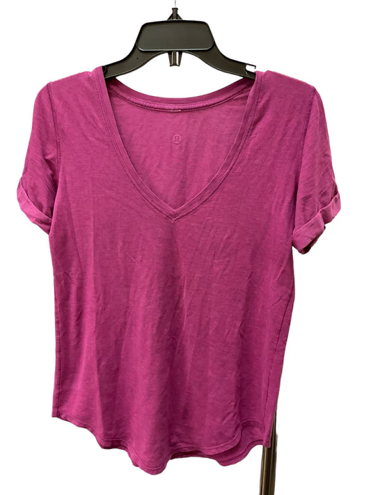 Magenta Athletic Top Short Sleeve Lululemon, Size M