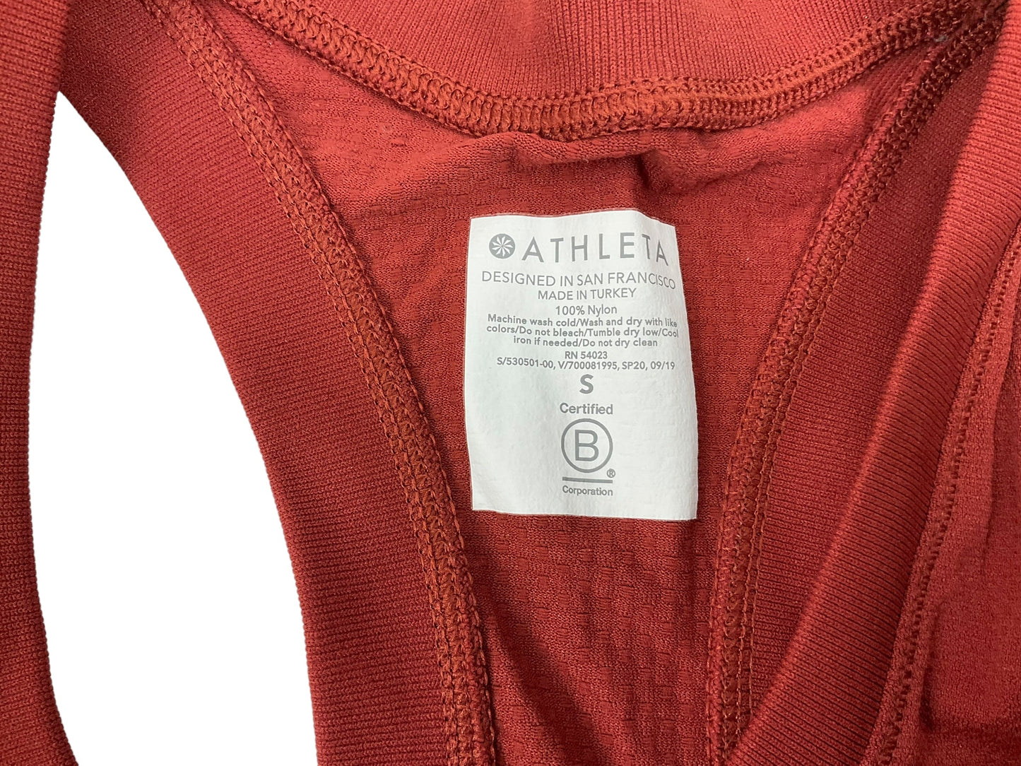 Rust Athletic Tank Top Athleta, Size S