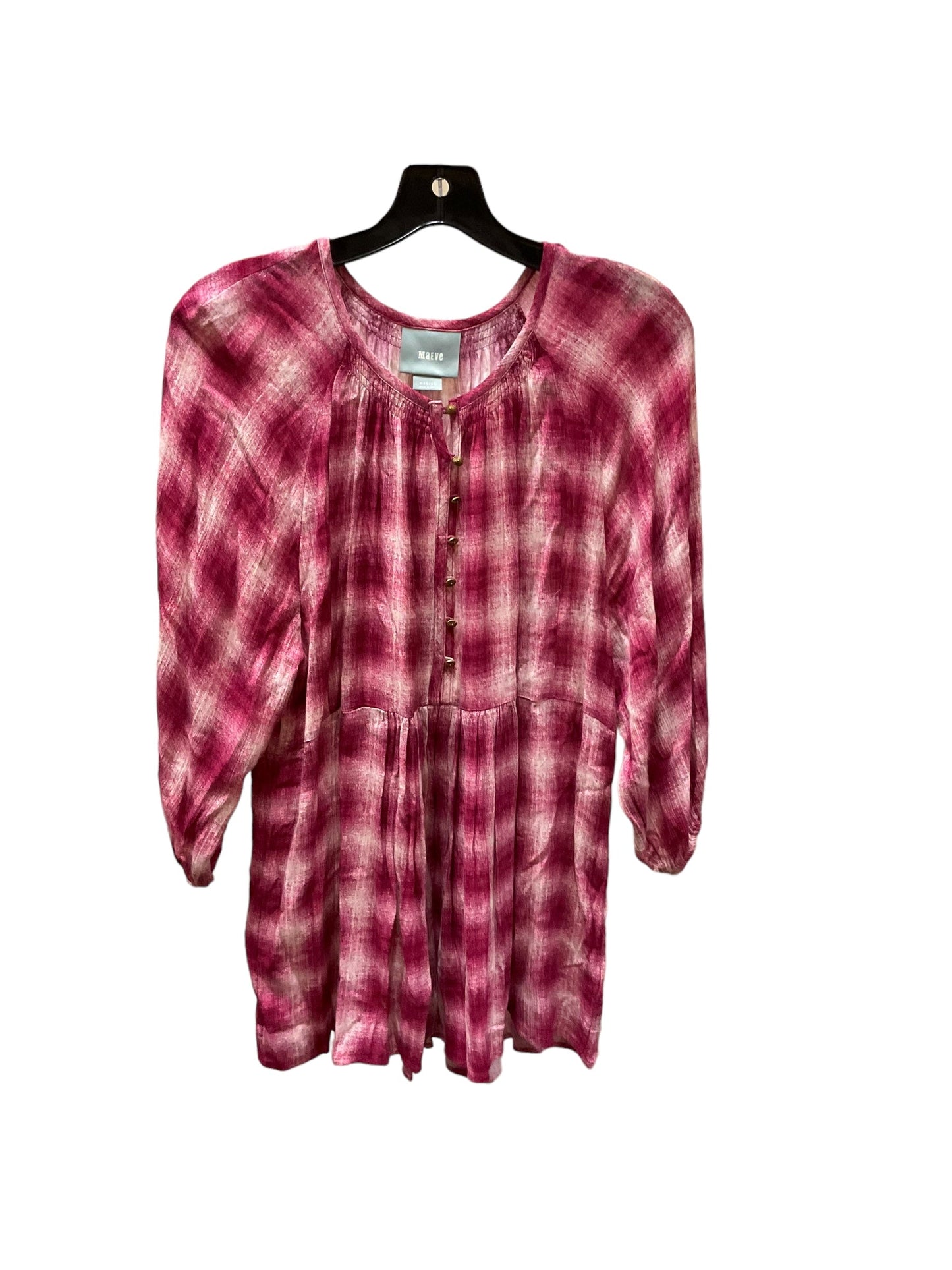 Top Long Sleeve By Maeve In Checked, Size: M