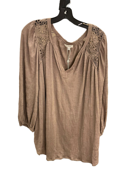 Top Long Sleeve By Max Studio In Brown, Size: 3x