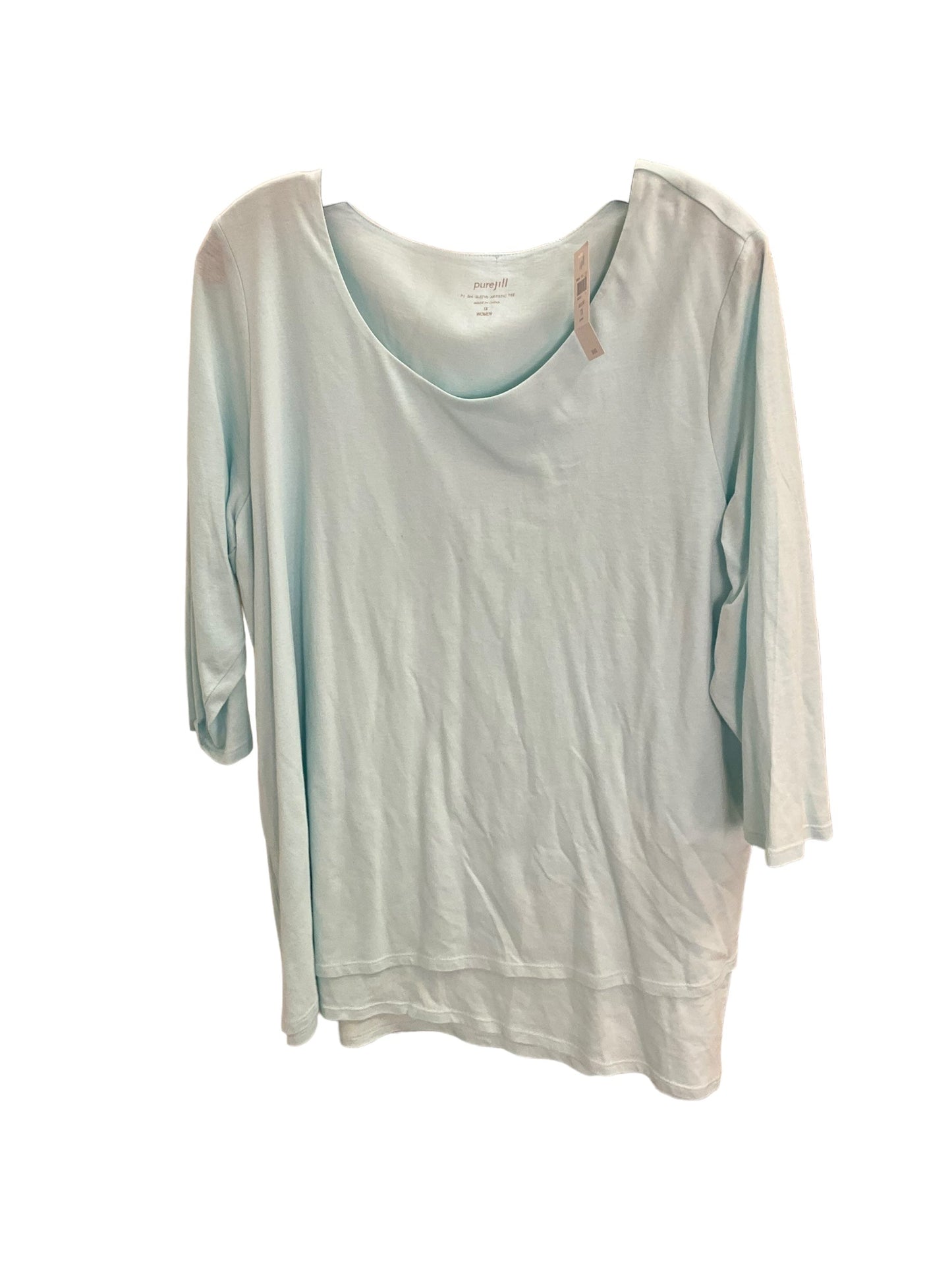 Top 3/4 Sleeve By Pure Jill In Blue, Size: 1x