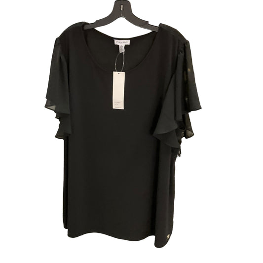 Top Short Sleeve By Calvin Klein O In Black, Size: 2x