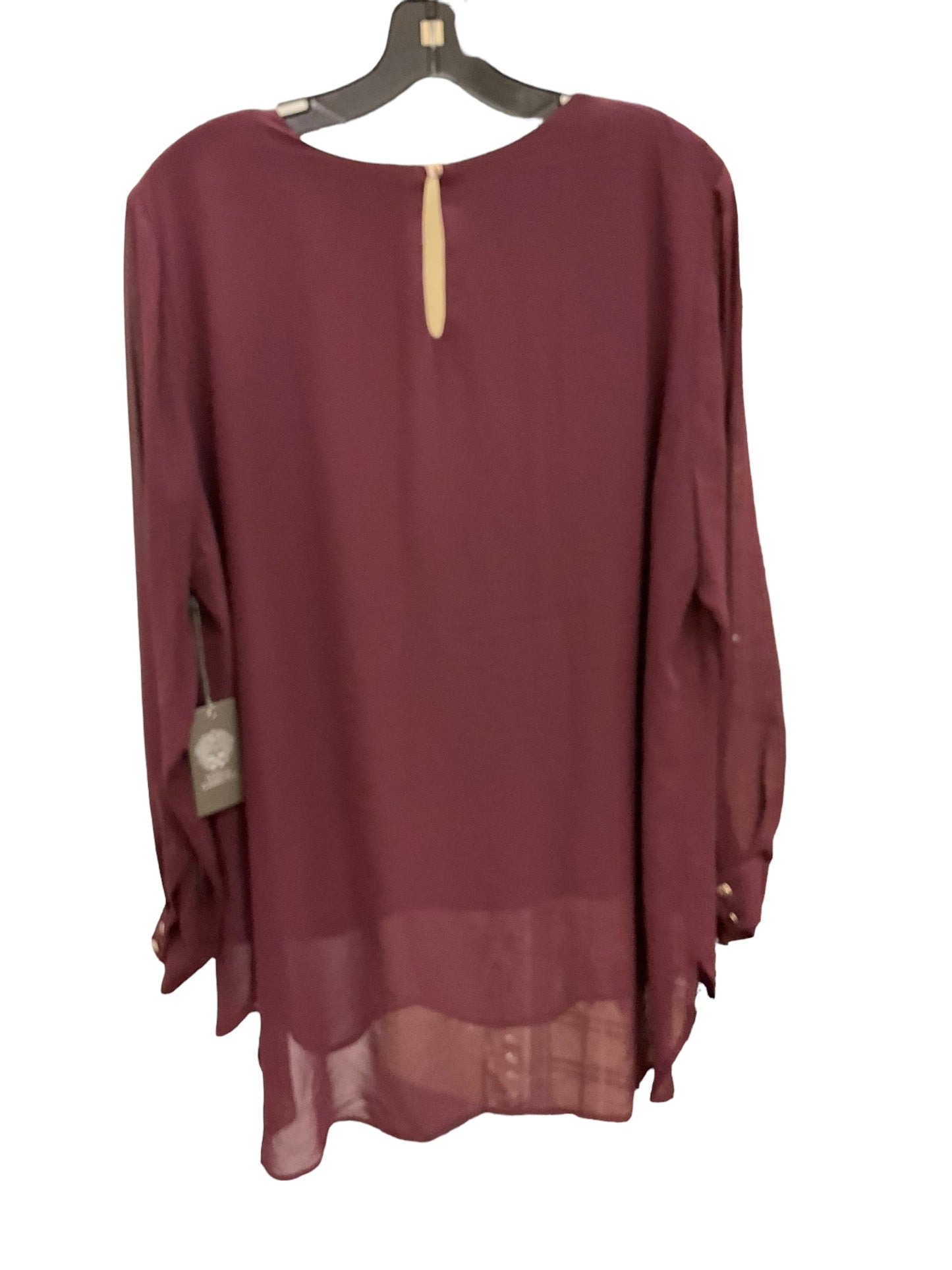 Top Long Sleeve By Vince Camuto In Maroon, Size: 1x