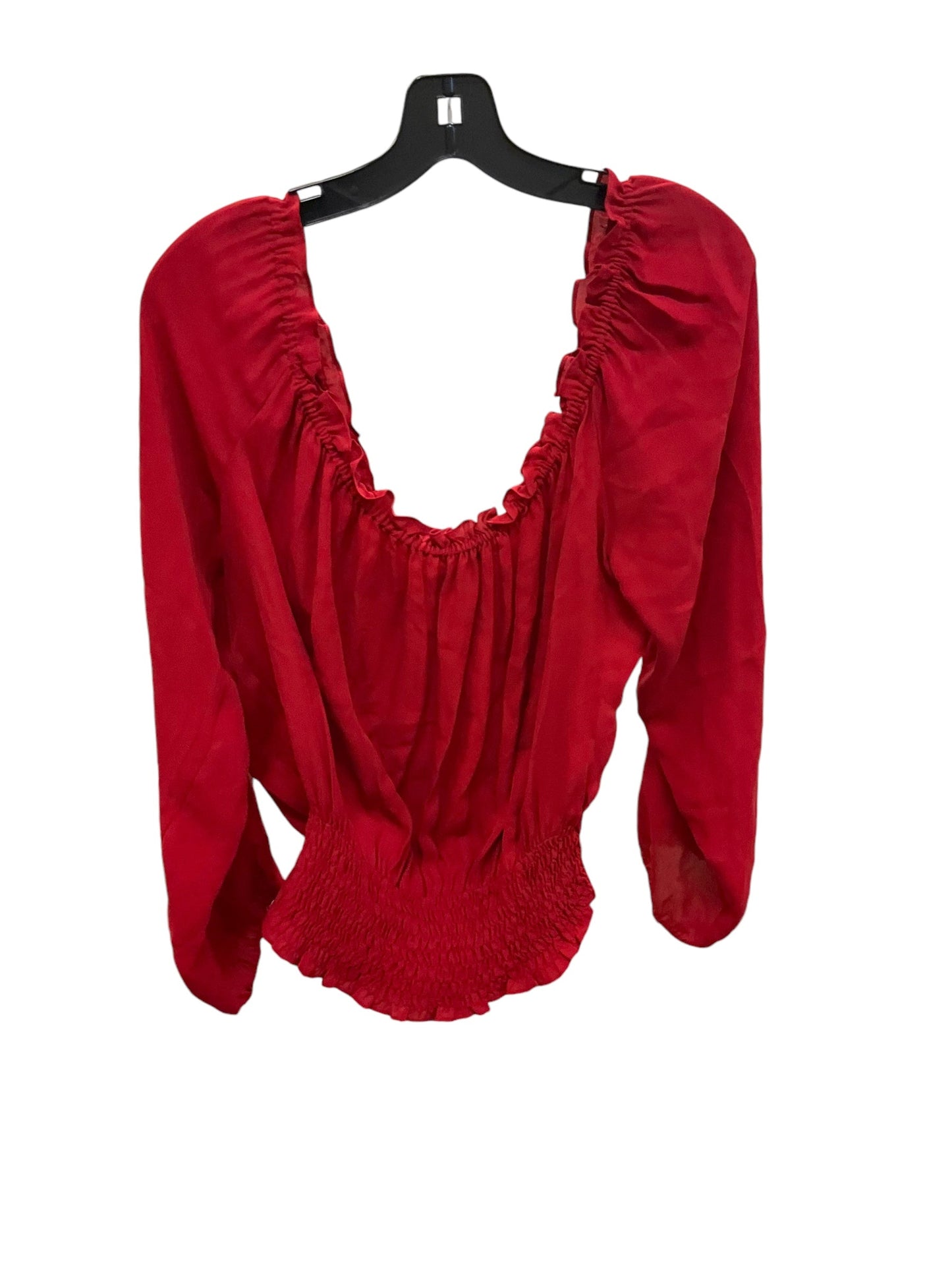 Top Long Sleeve By Michael By Michael Kors In Red, Size: M