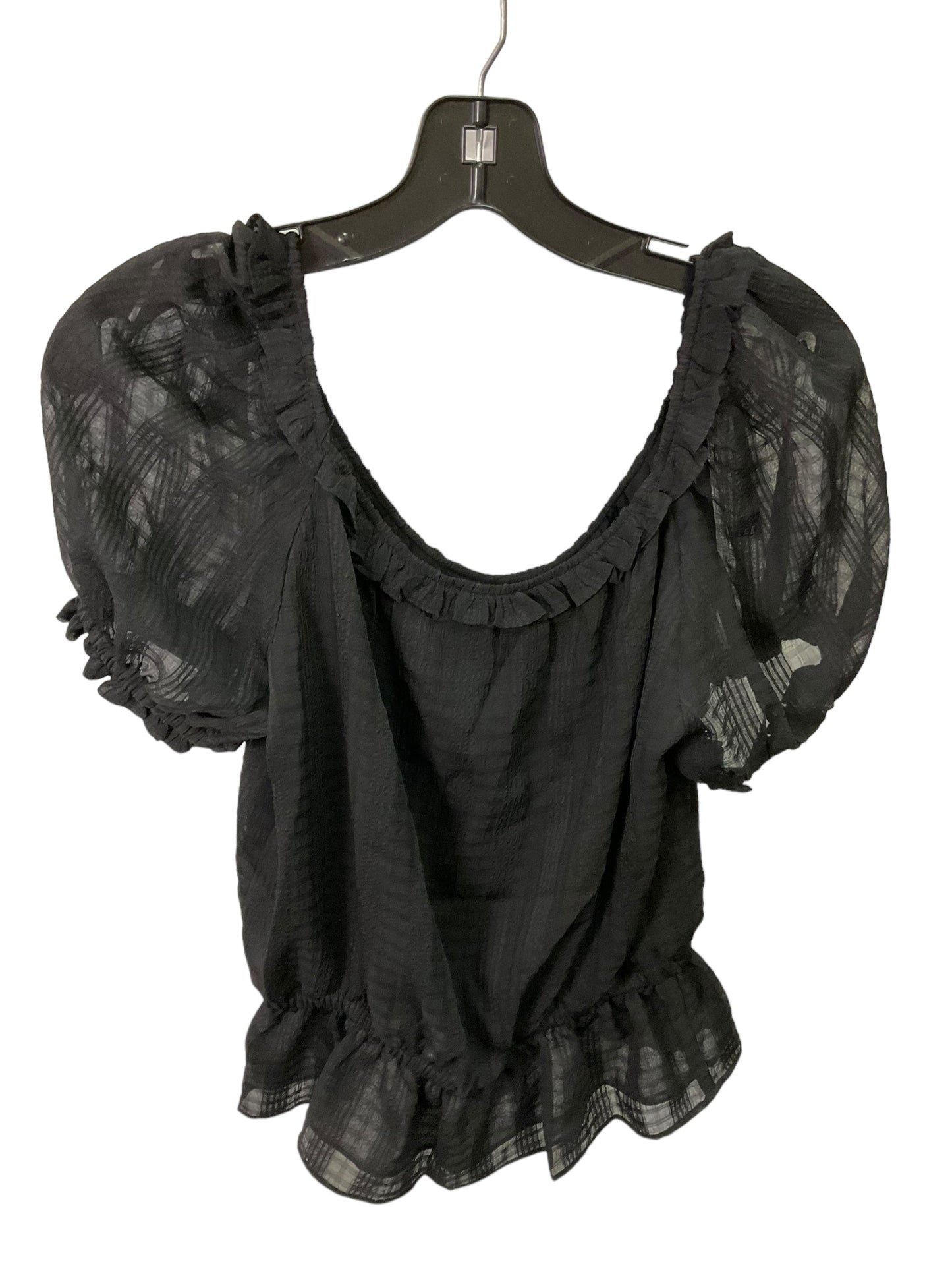 Top Short Sleeve By Ann Taylor In Black, Size: S