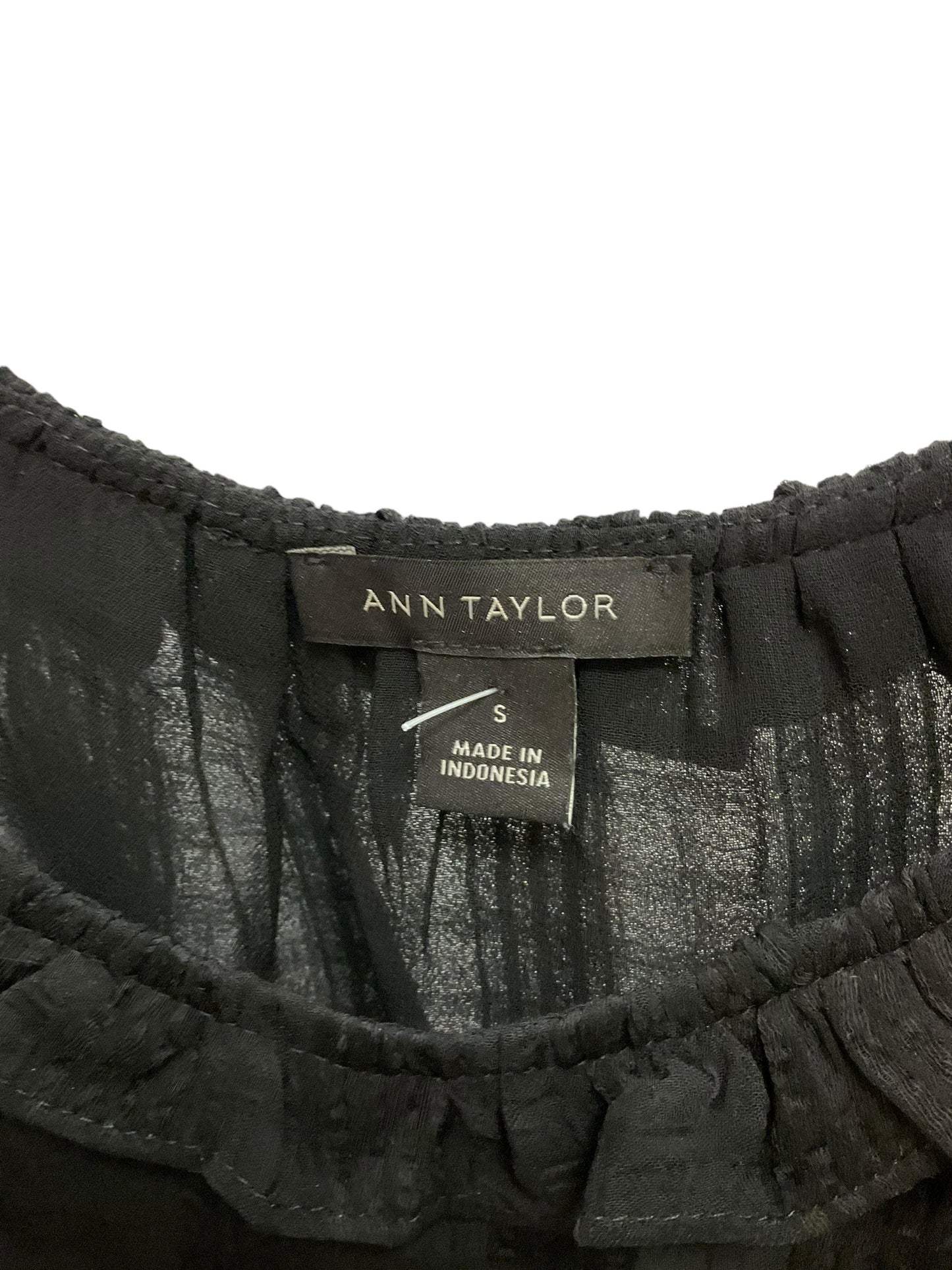 Top Short Sleeve By Ann Taylor In Black, Size: S