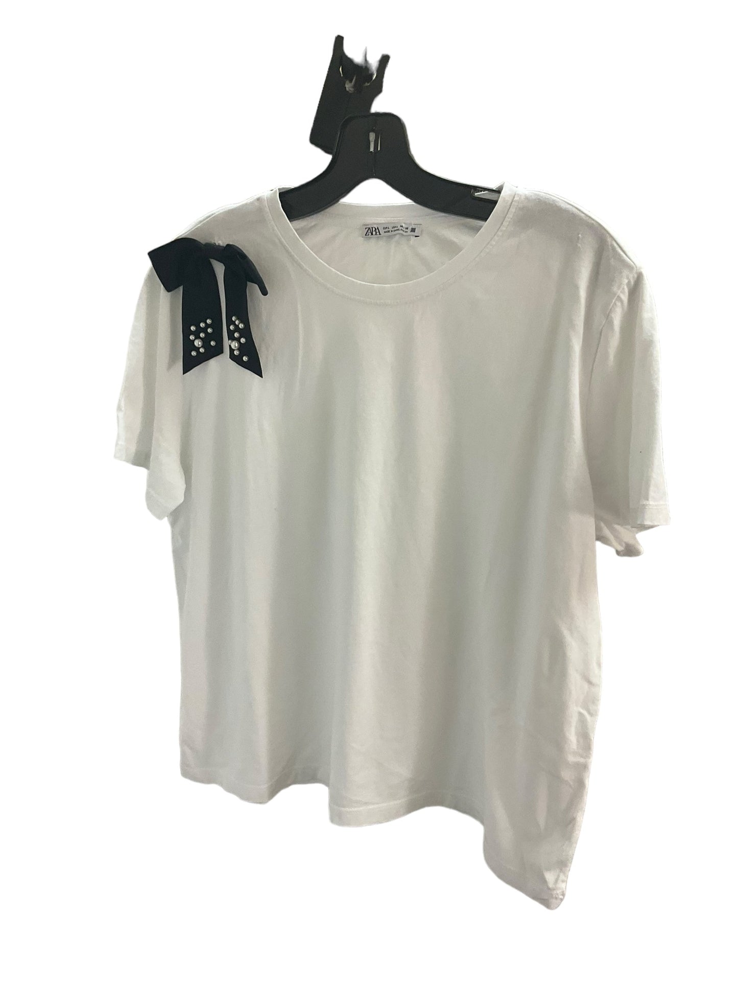 Top Short Sleeve By Zara In White, Size: L