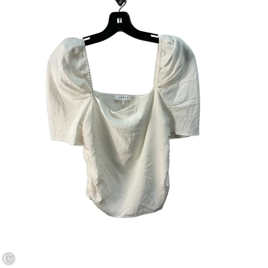 Top Short Sleeve By Frame In Cream, Size: M
