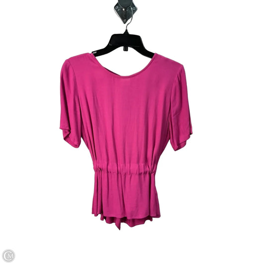 Top Short Sleeve By Selected Femme In Pink, Size: S
