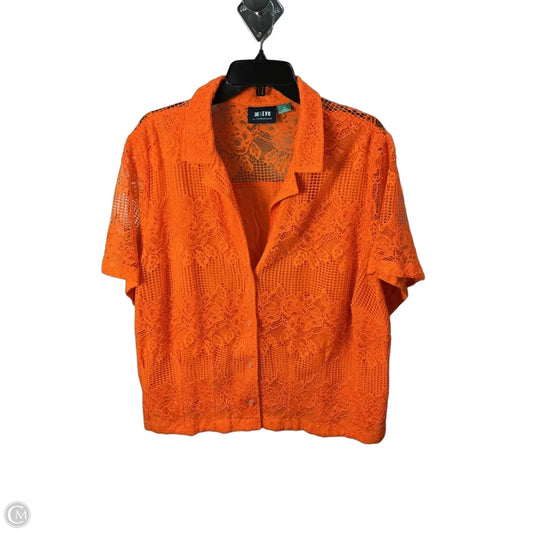 Top Short Sleeve By Maeve In Orange, Size: 26