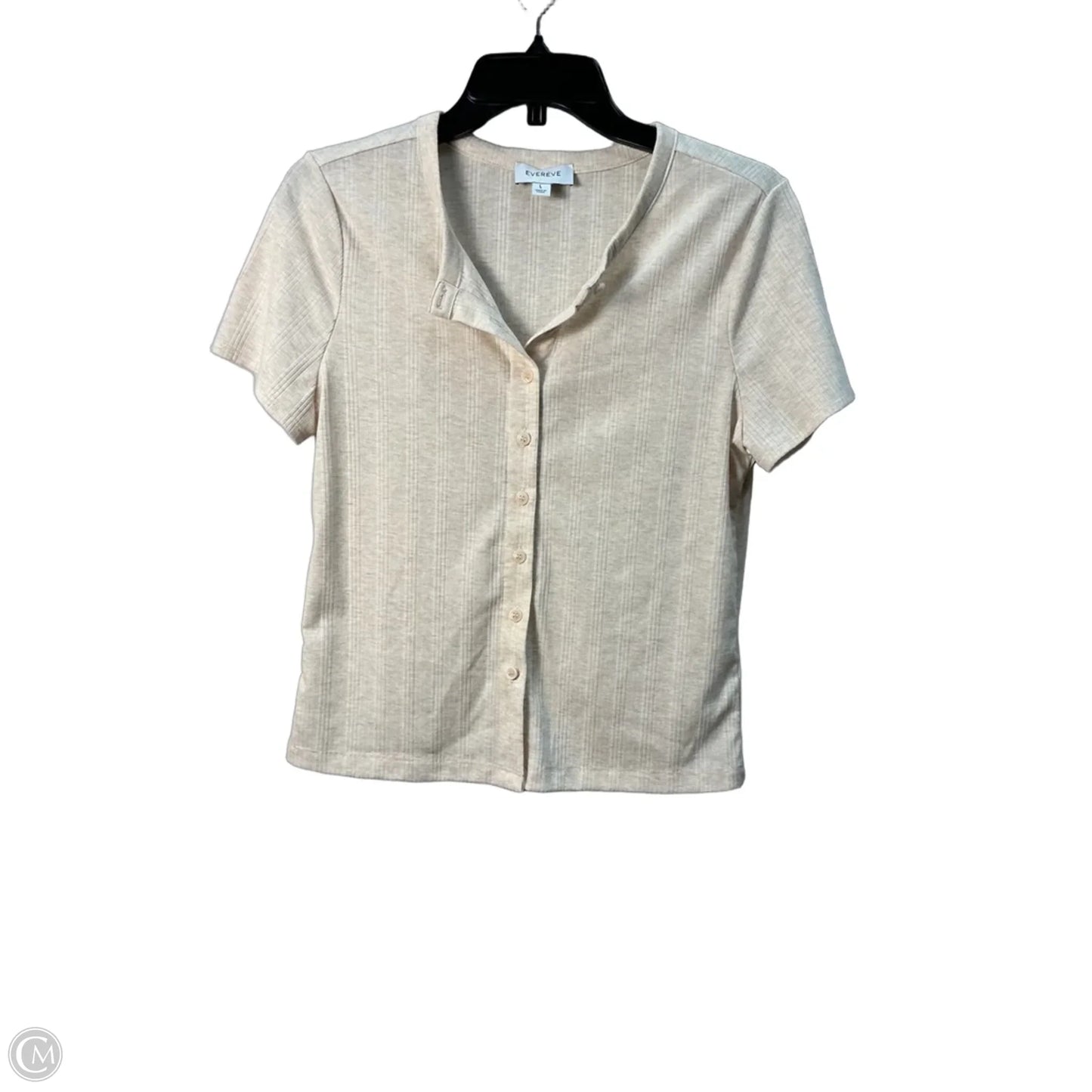Top Short Sleeve By Evereve In Cream, Size: L