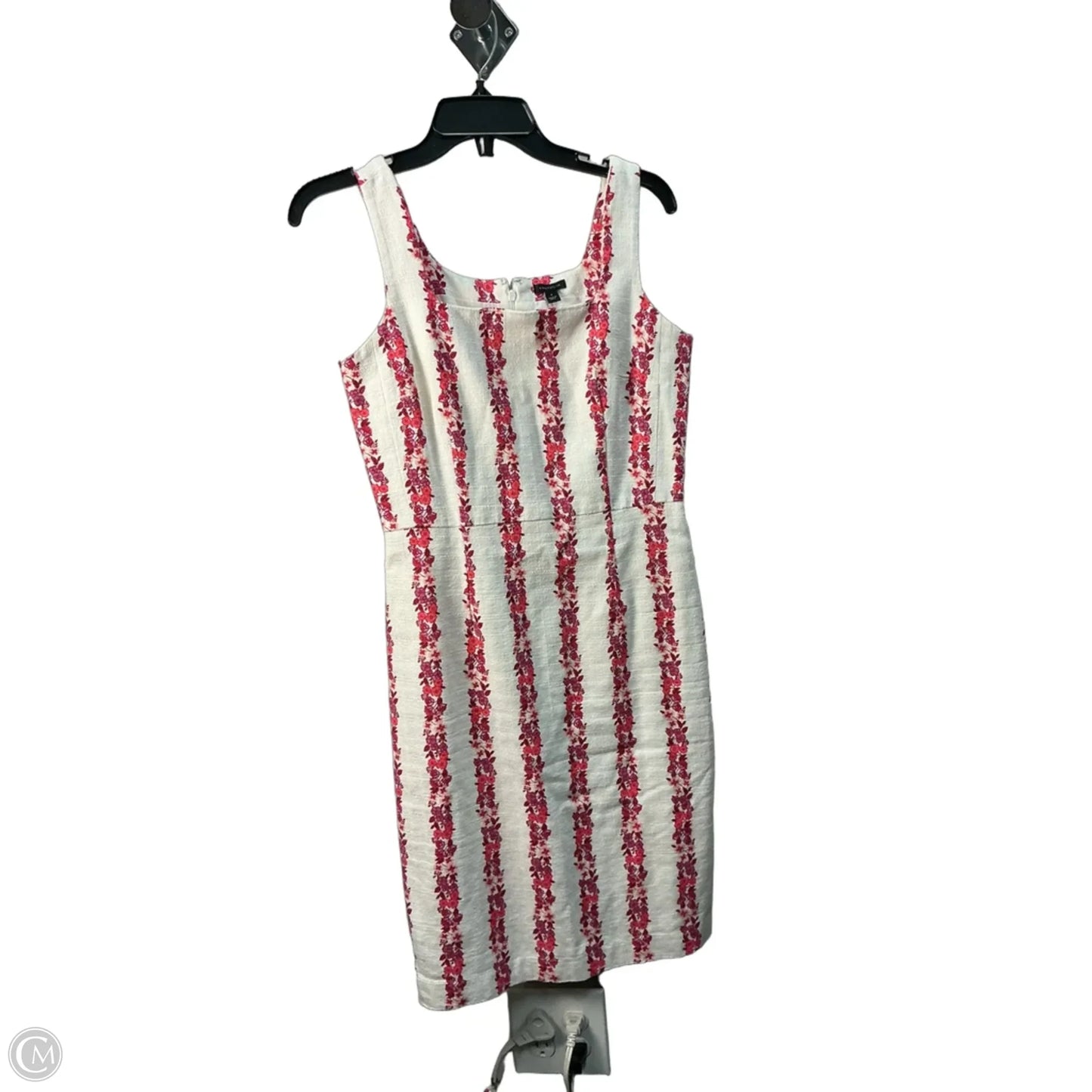 Dress Casual Midi By Ann Taylor In Cream & Red, Size: Xs