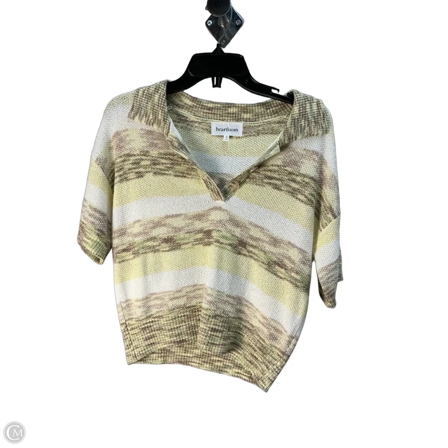 Top Short Sleeve By Heartloom In Yellow, Size: S